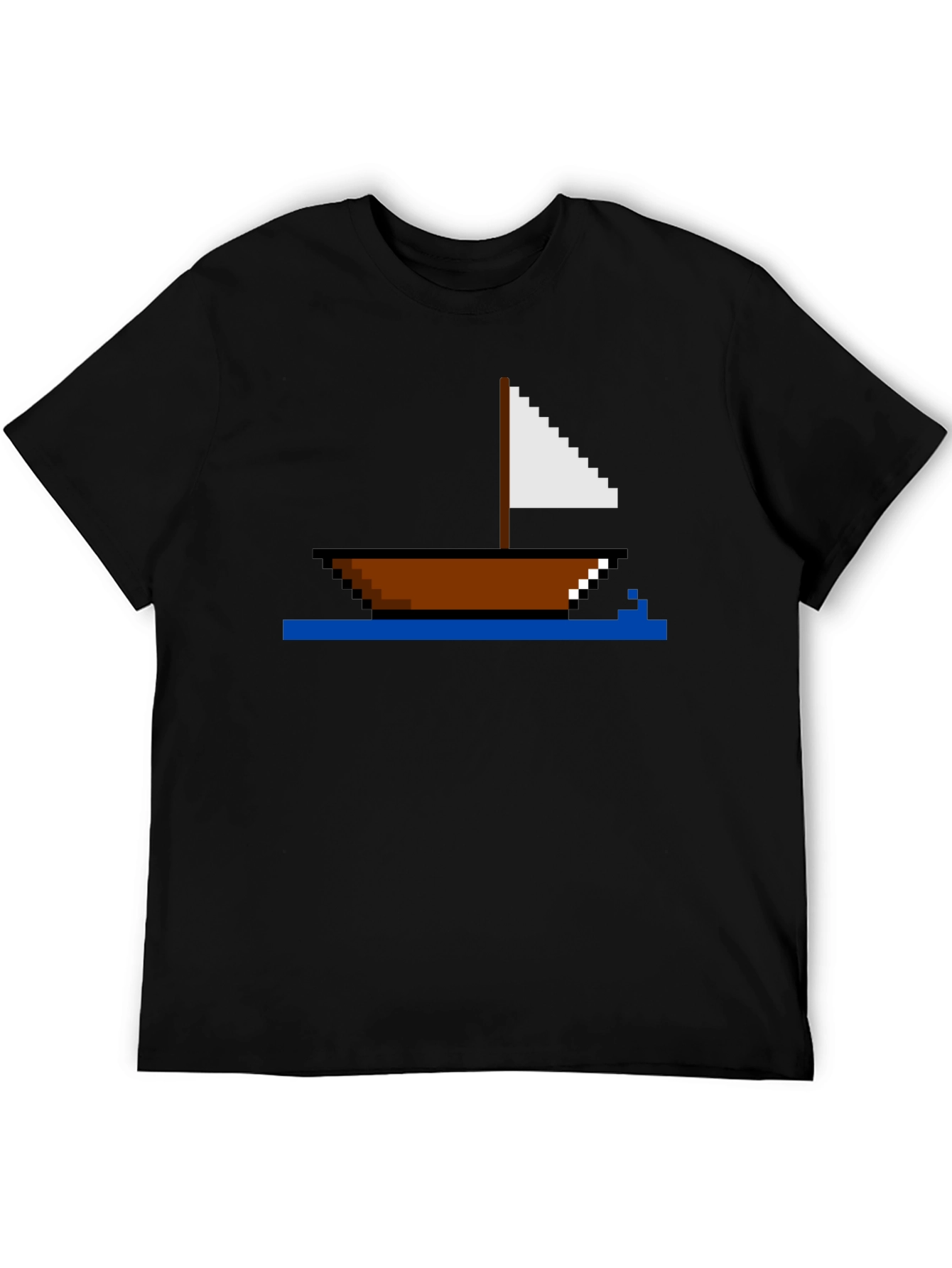 Pixel Art Sailboat T-Shirt - Retro Nautical Tee