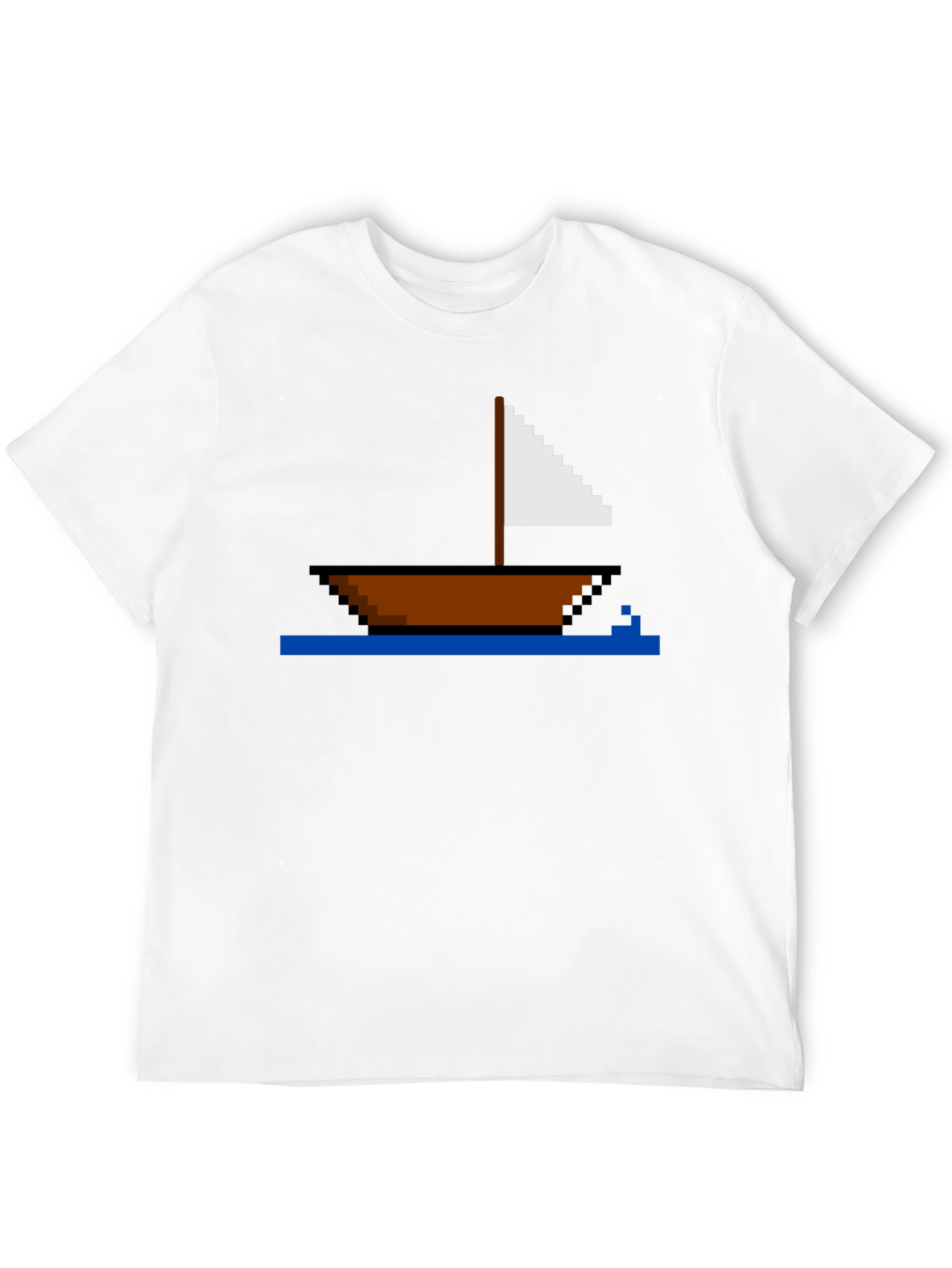 Pixel Art Sailboat T-Shirt - Retro Nautical Tee