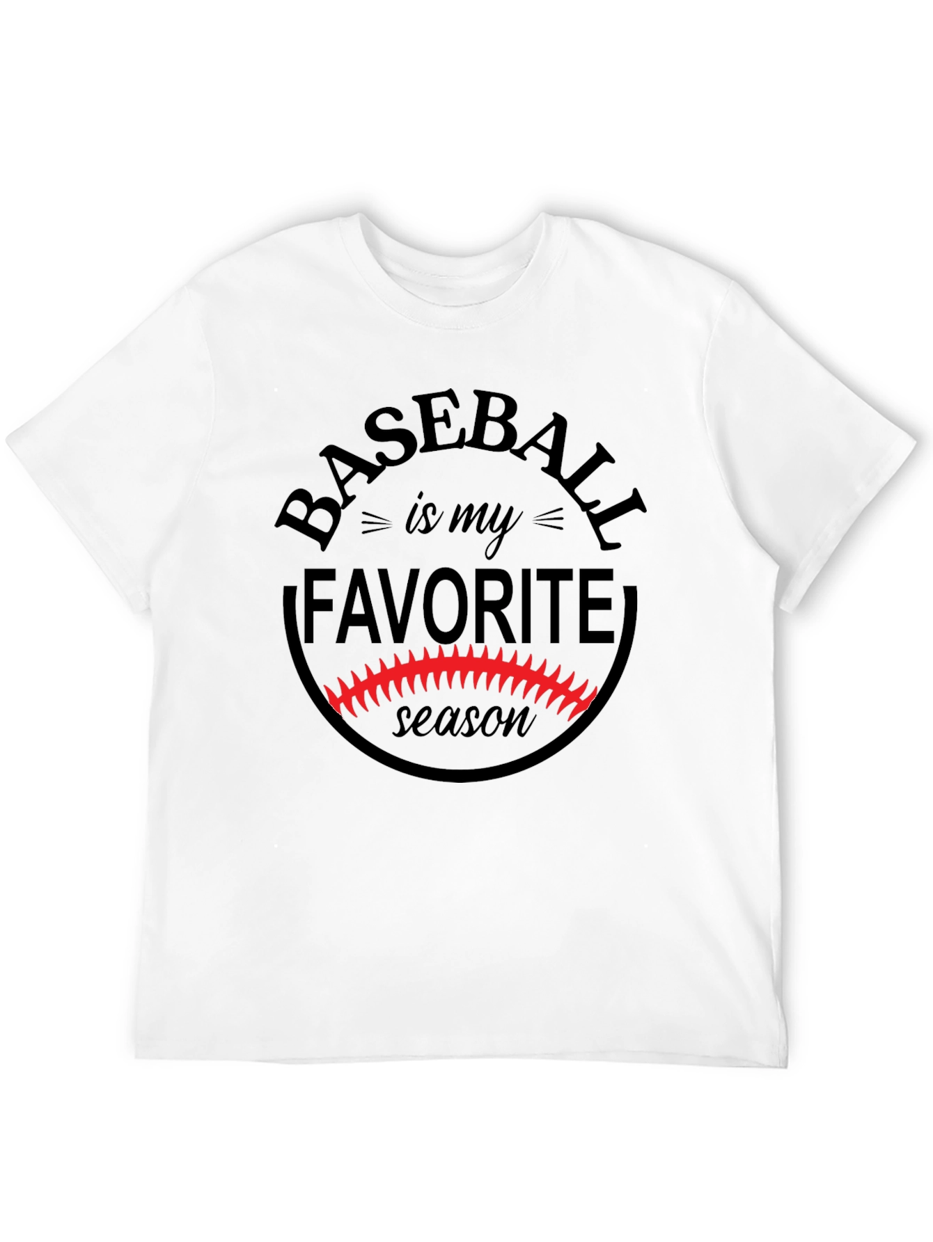 Baseball is My Favorite Season Black Graphic Tee