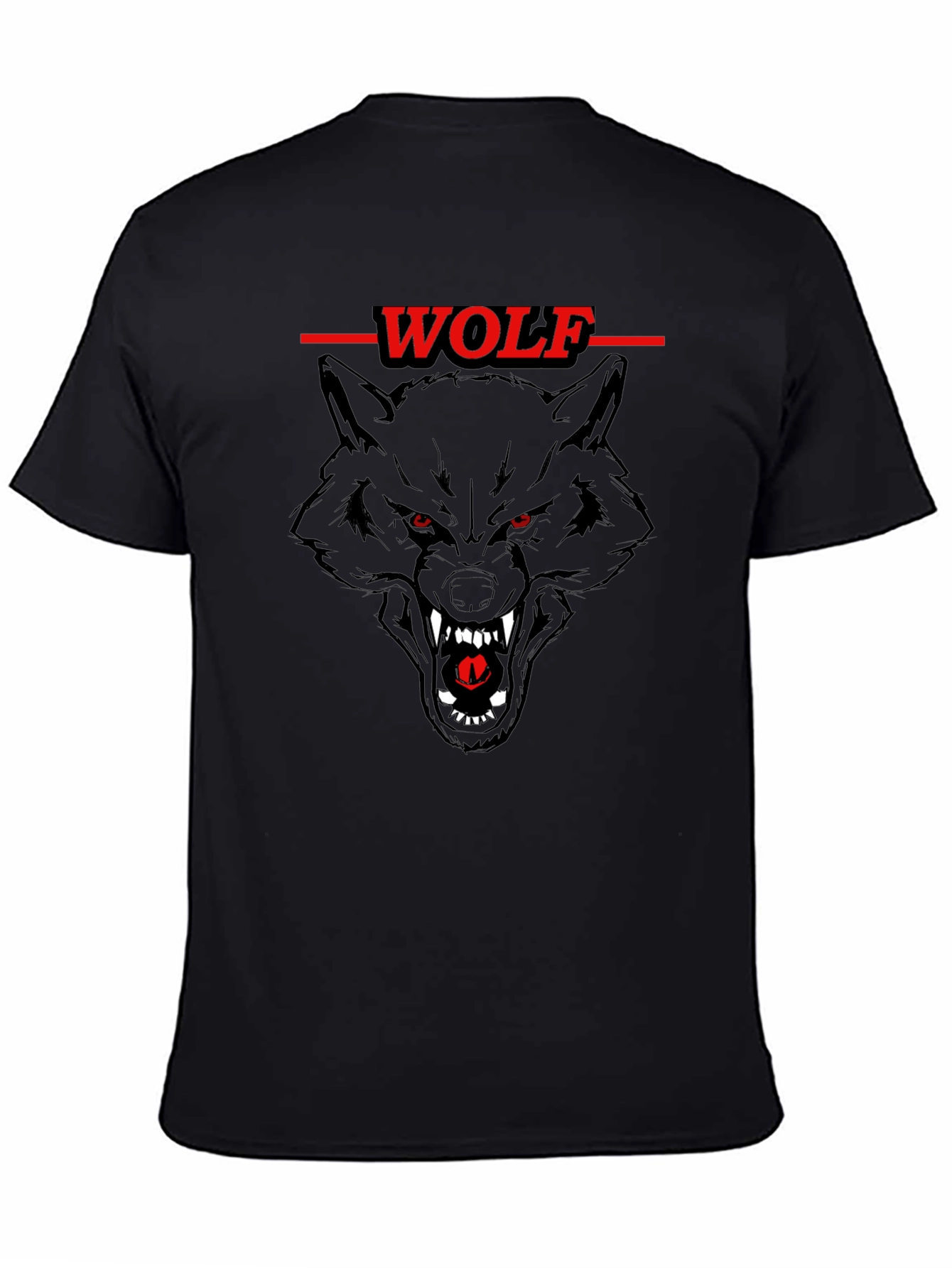 Wolf Graphic Black T-Shirt - Fierce Animal Design