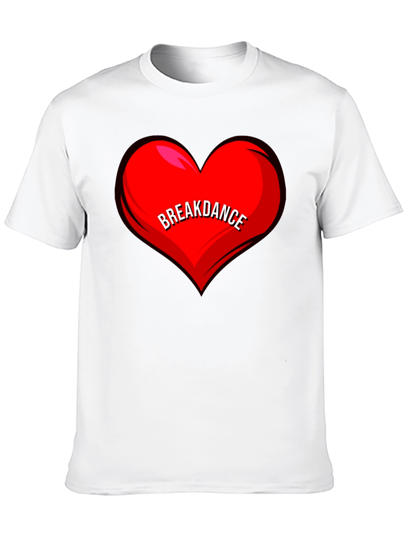 Breakdance Heart T-Shirt - Black Casual Tee