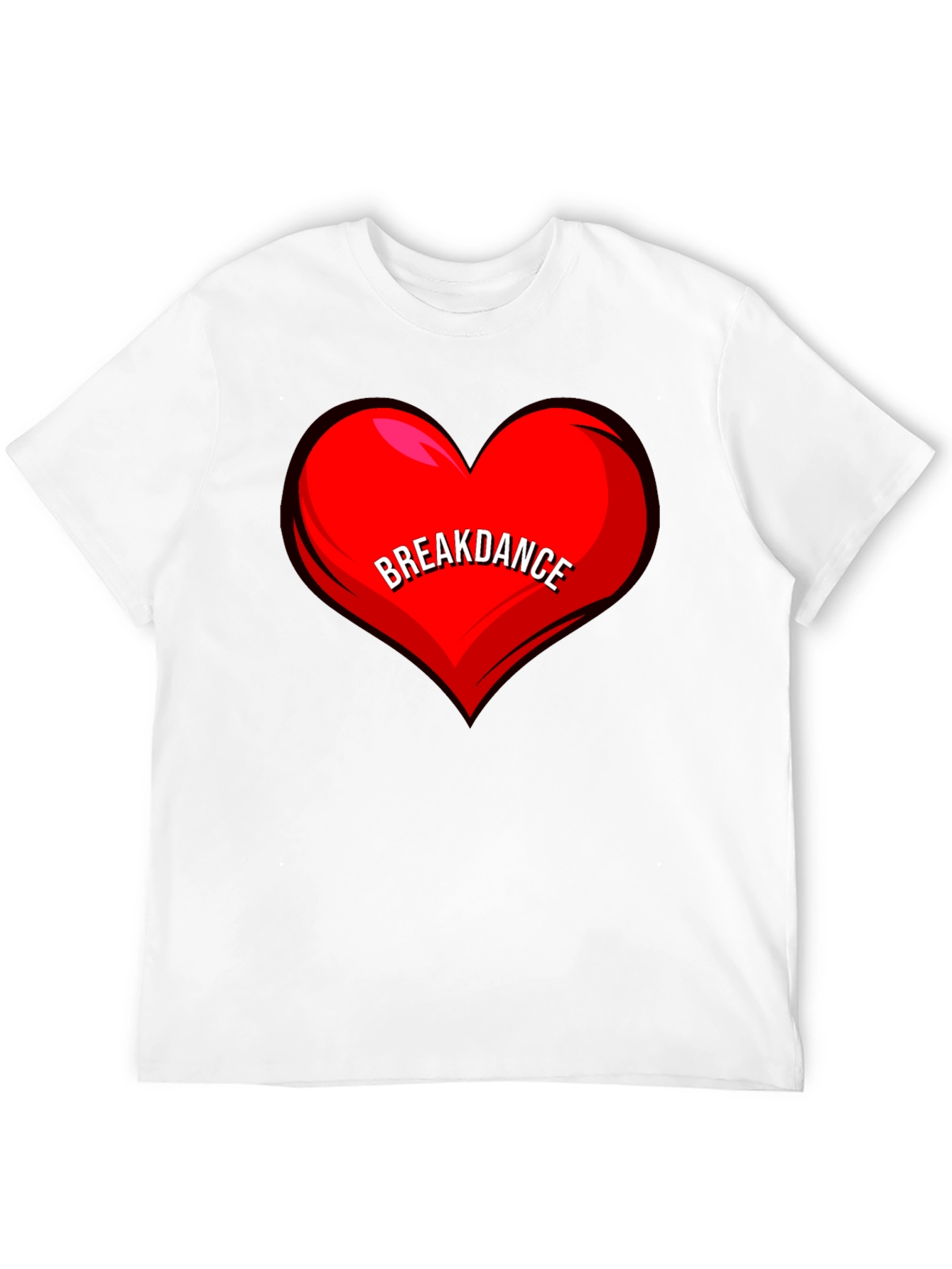 Breakdance Heart T-Shirt - Black Casual Tee