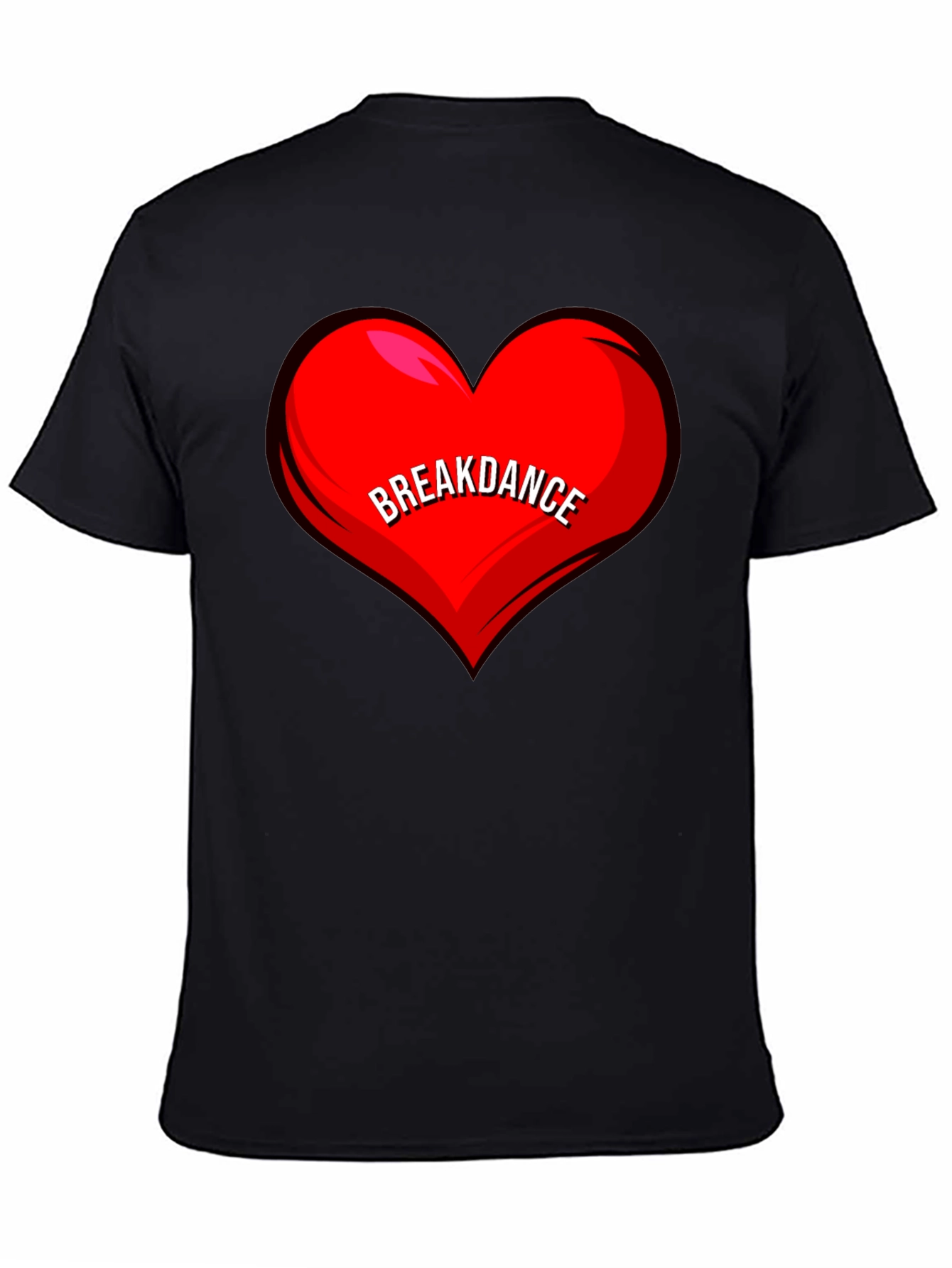 Breakdance Heart T-Shirt - Black Casual Tee