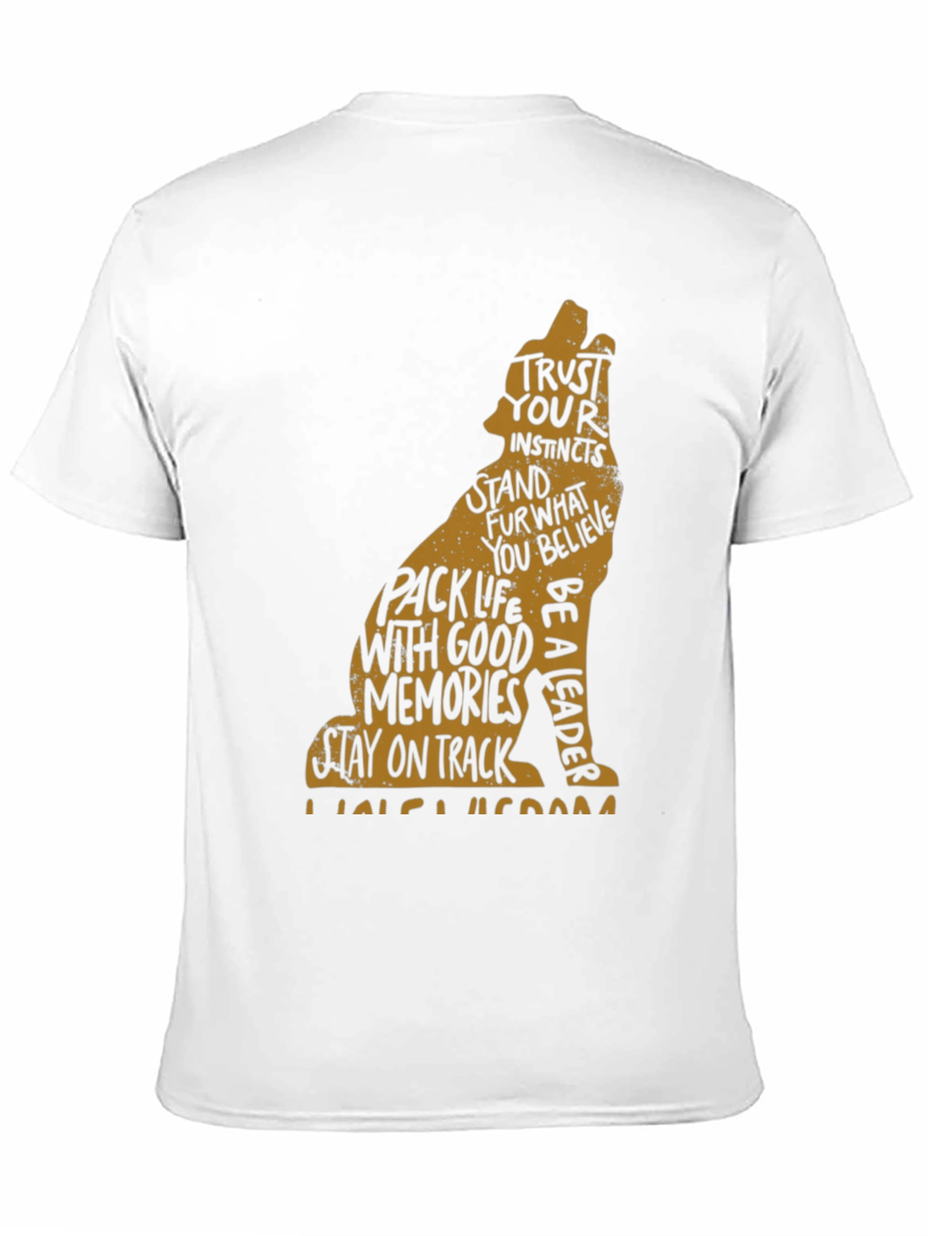 Wolf Graphic Print Crew Neck Mens T-shirt