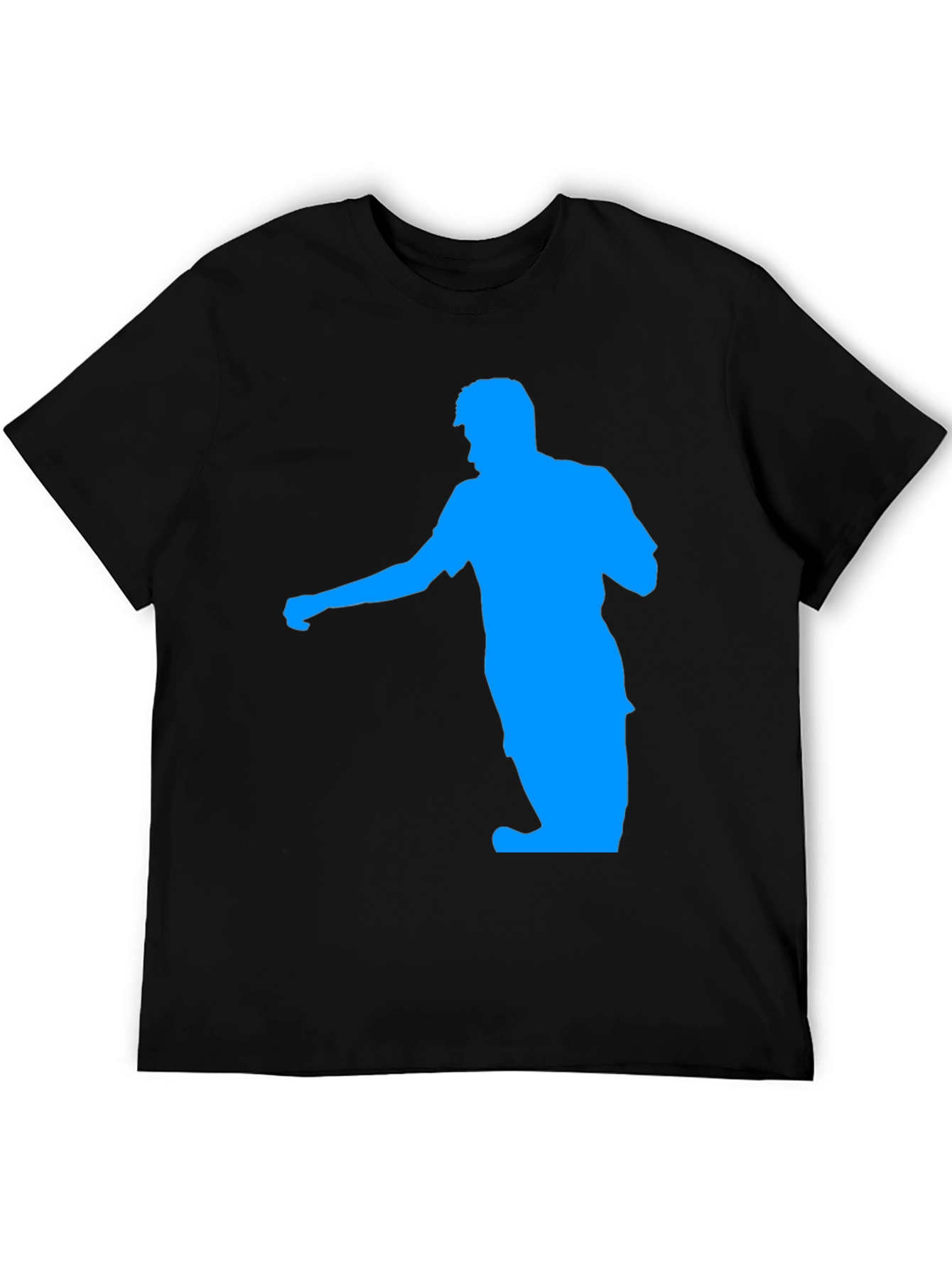 Blue Man Silhouette Black T-Shirt