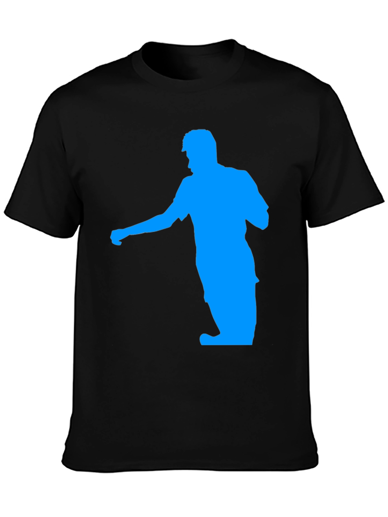 Blue Man Silhouette Black T-Shirt