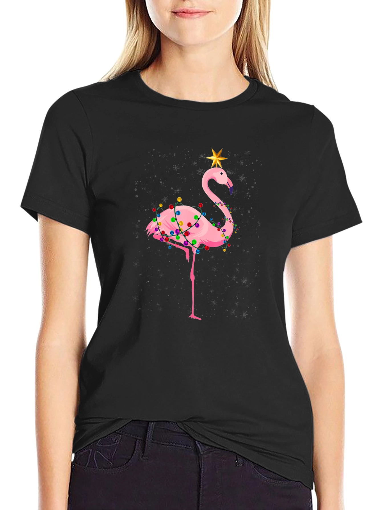 Festive Flamingo Holiday T-Shirt