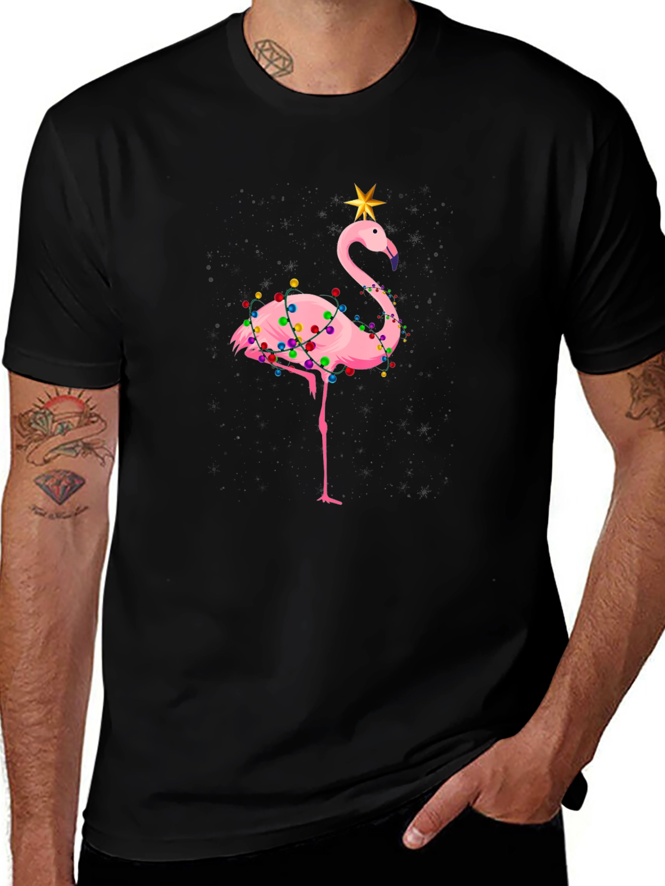 Festive Flamingo Holiday T-Shirt