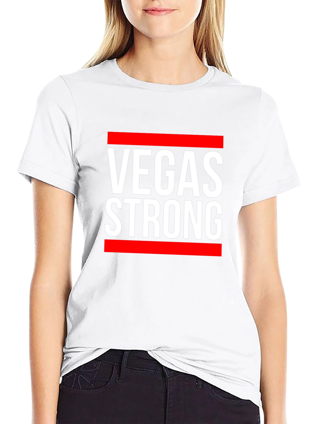 Vegas Strong Graphic Tee - Black Cotton T-Shirt