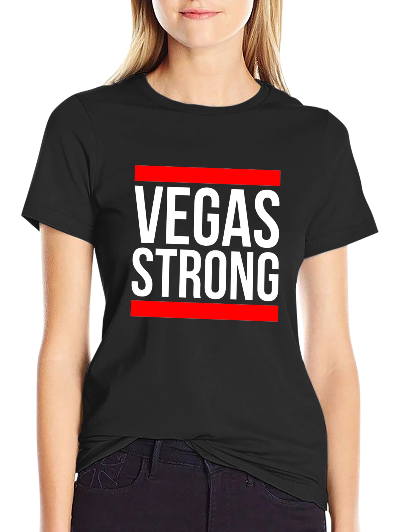 Vegas Strong Graphic Tee - Black Cotton T-Shirt