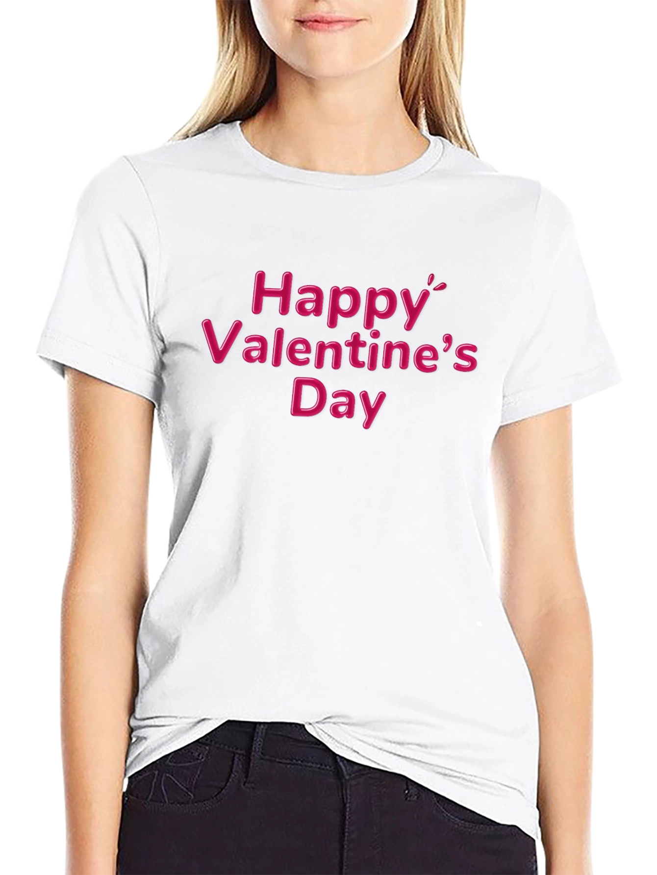 Happy Valentines Day T-Shirt - Black