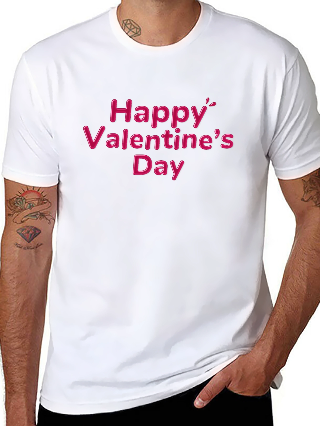 Happy Valentines Day T-Shirt - Black