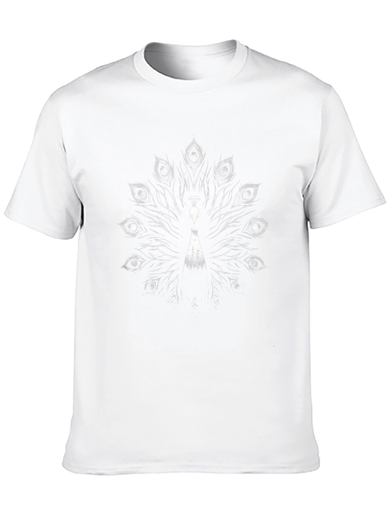 Mens Black Peacock Graphic Tee