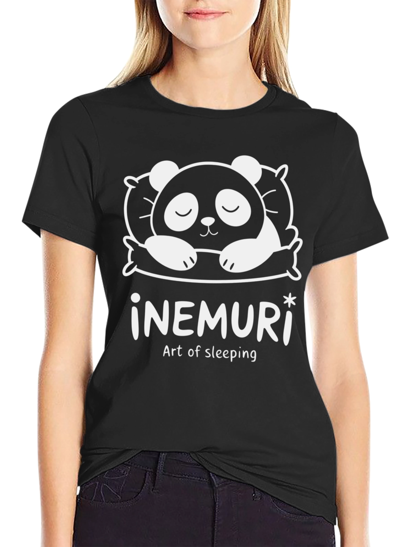 Inemuri Art of Sleeping Panda Black T-Shirt