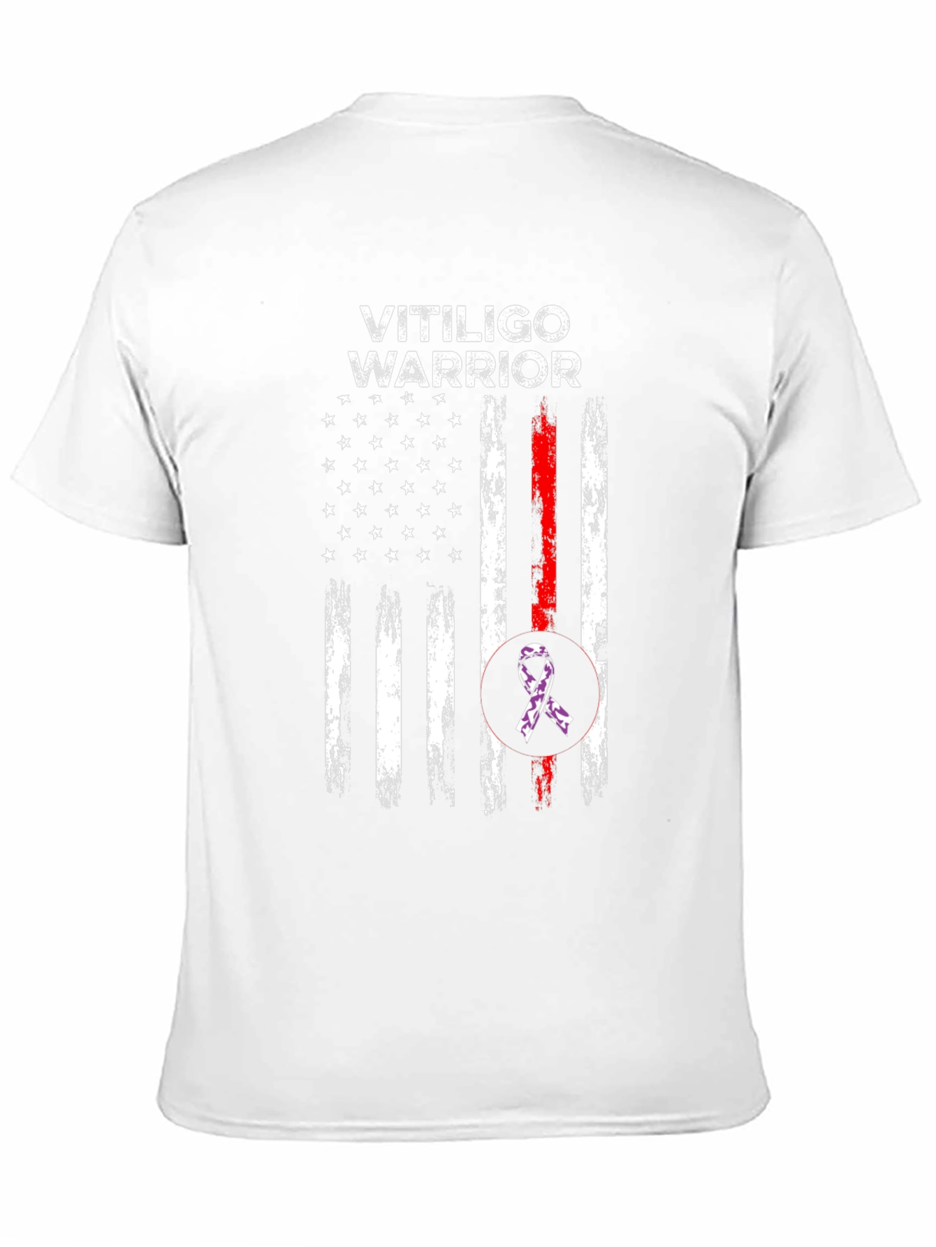 Vitiligo Warrior American Flag T-Shirt