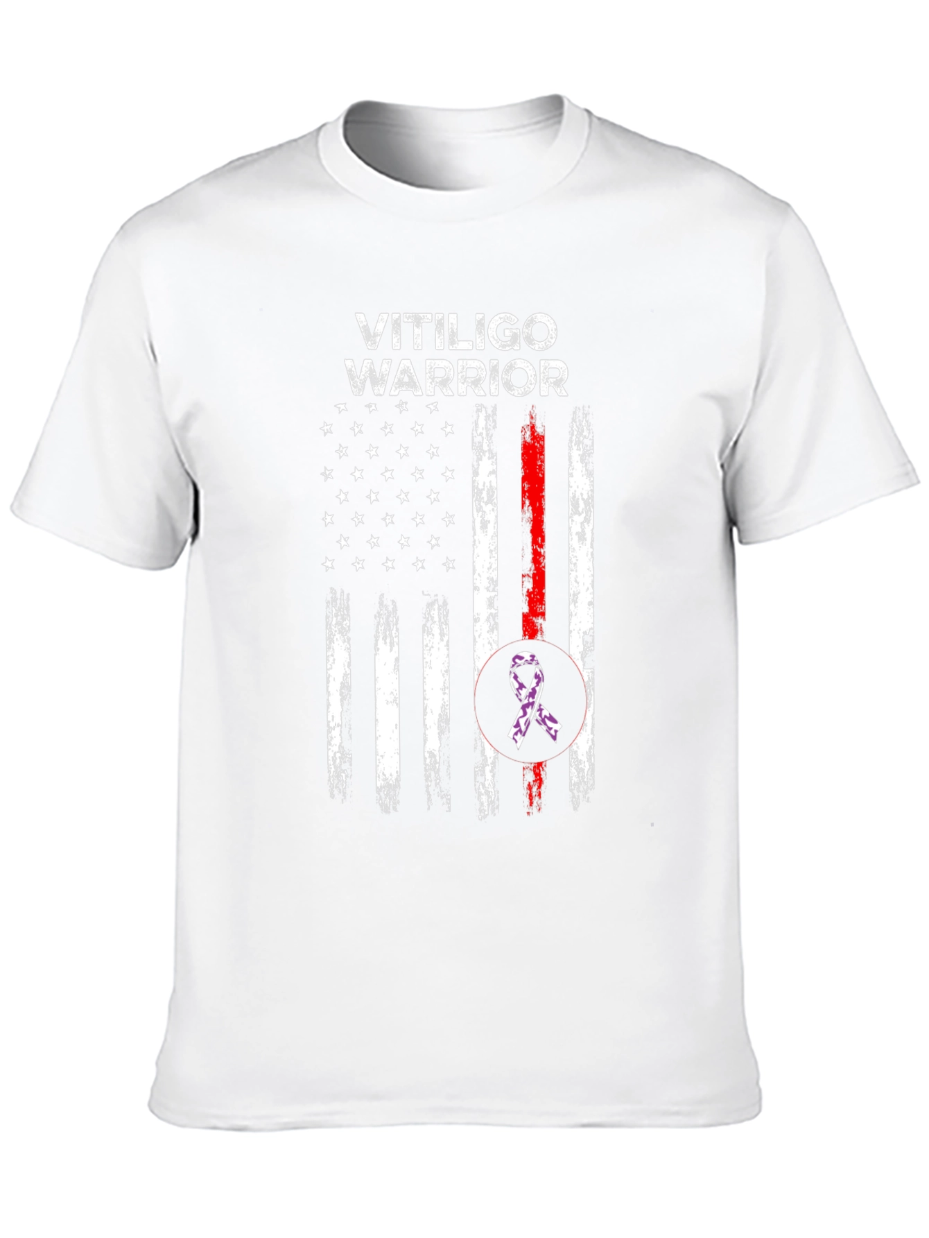 Vitiligo Warrior American Flag T-Shirt