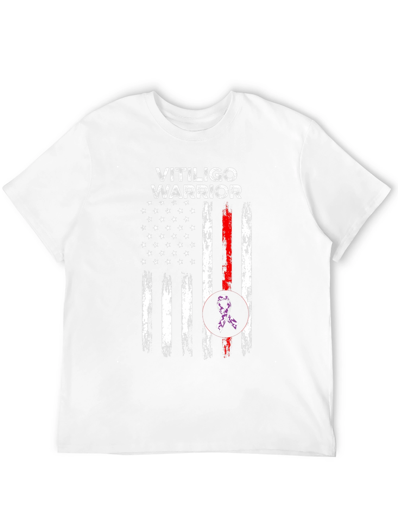 Vitiligo Warrior American Flag T-Shirt