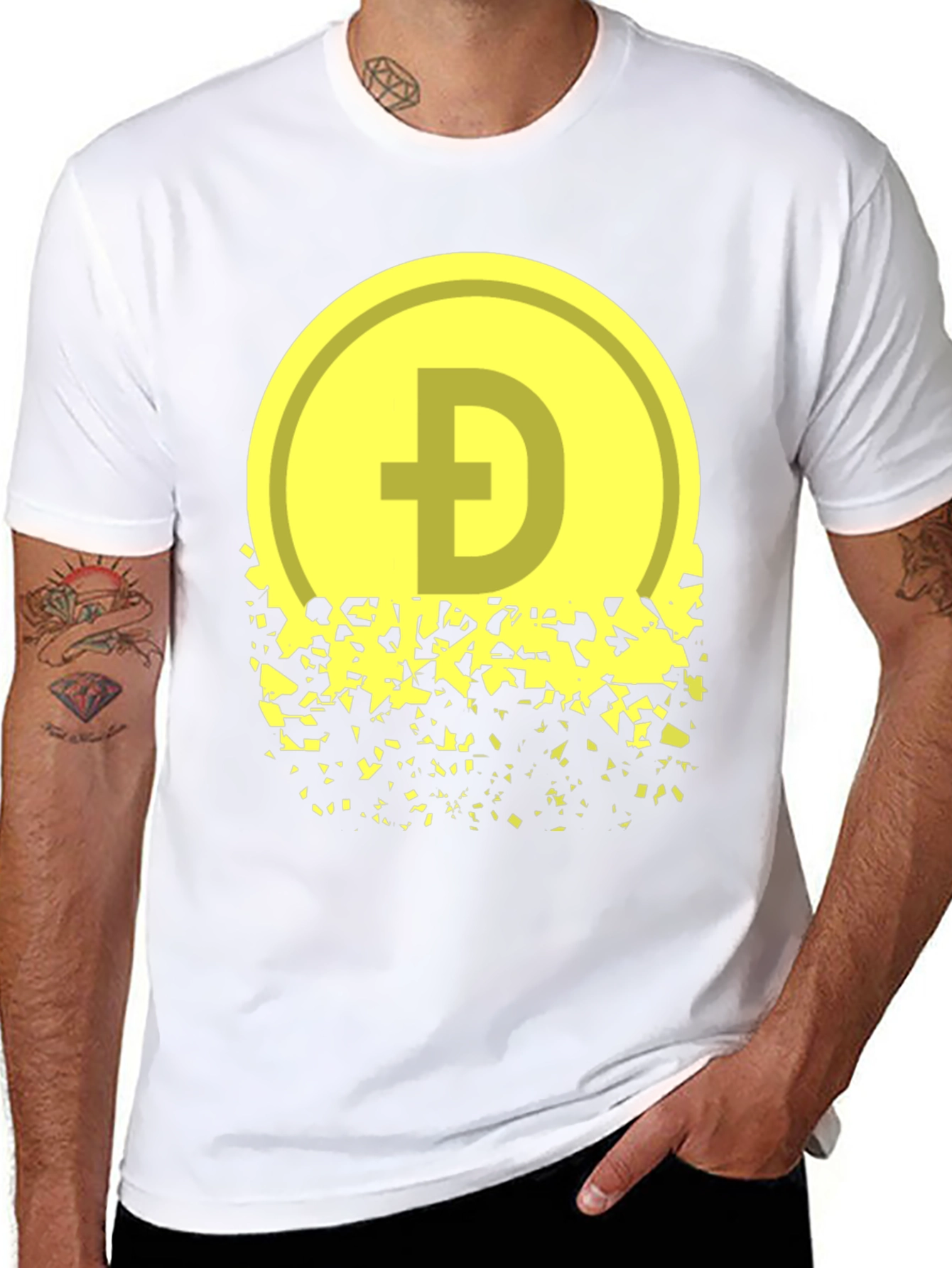 Dogecoin Fading Graphic Tee - Crypto Inspired Apparel