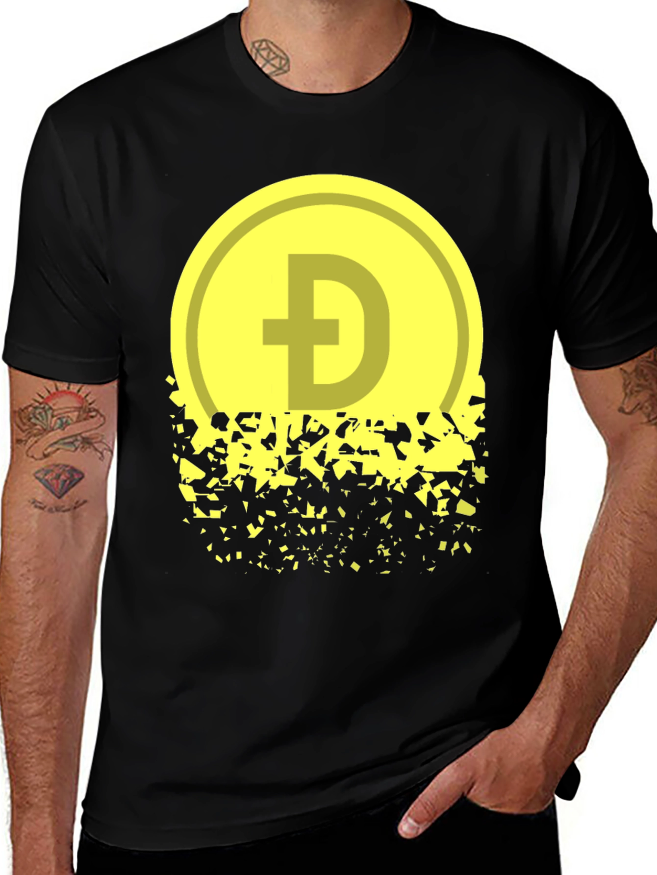 Dogecoin Fading Graphic Tee - Crypto Inspired Apparel