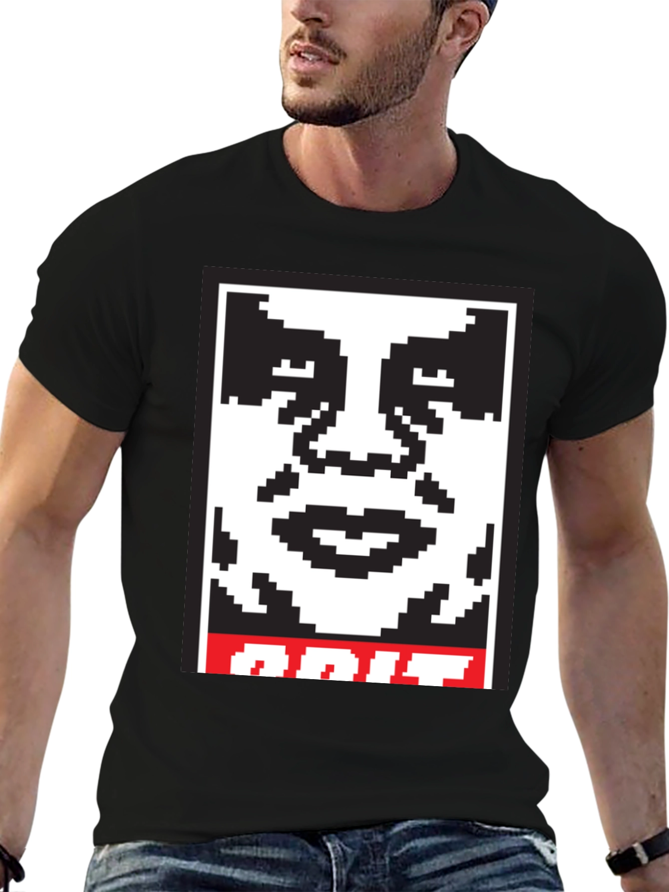 Pixel Obey Graphic T-Shirt - Black