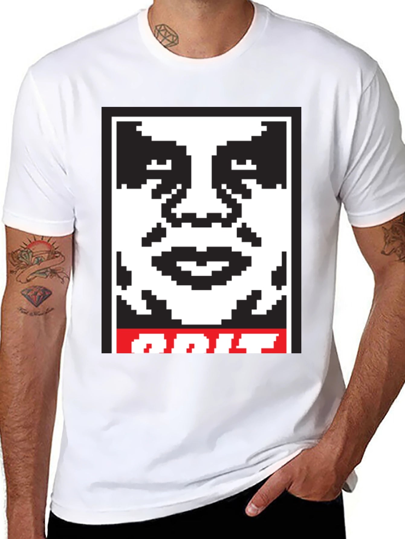 Pixel Obey Graphic T-Shirt - Black