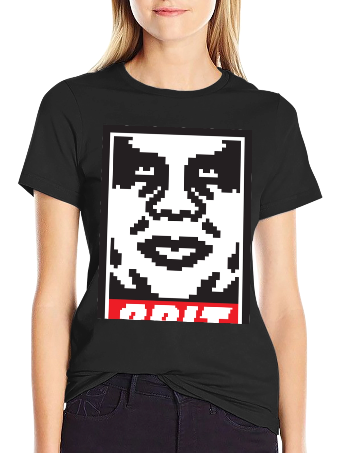 Pixel Obey Graphic T-Shirt - Black