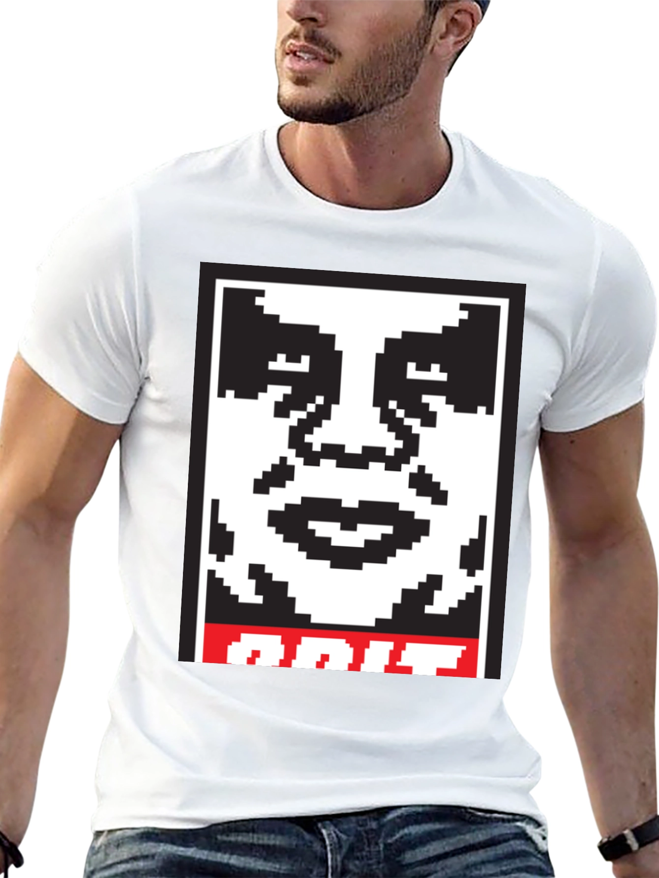Pixel Obey Graphic T-Shirt - Black