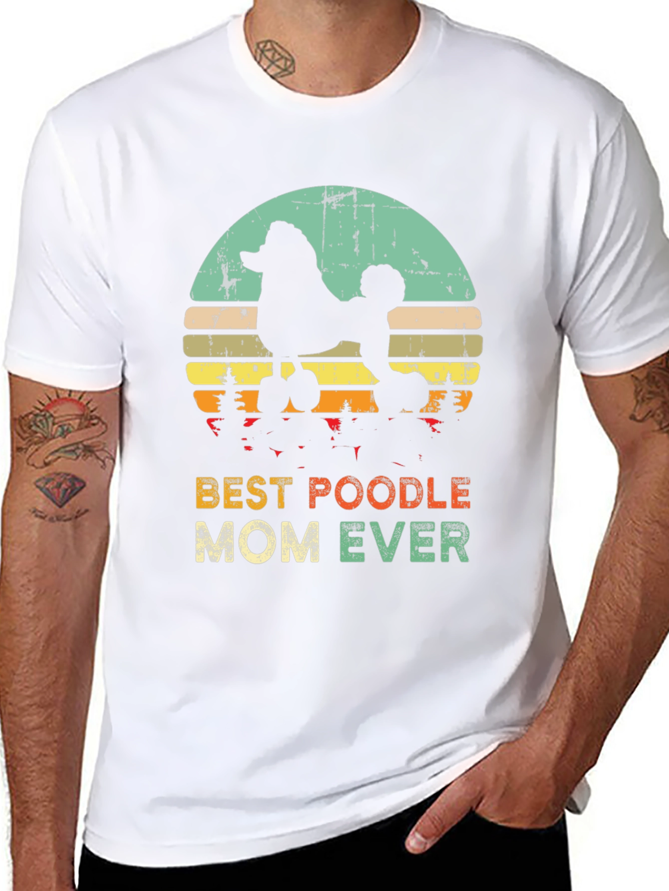 Best Poodle Mom Ever T-Shirt - Retro Design