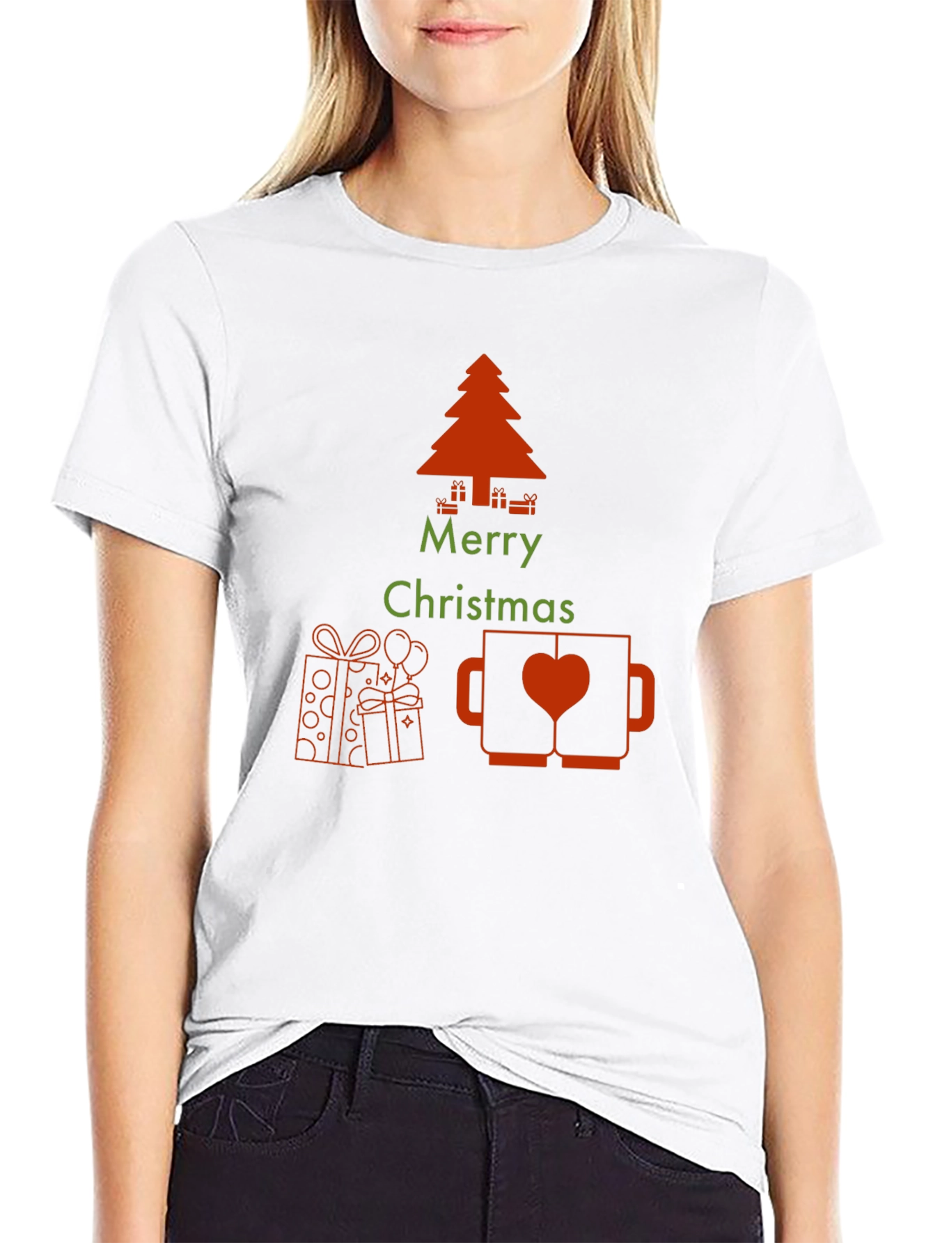Merry Christmas Graphic Print T-Shirt