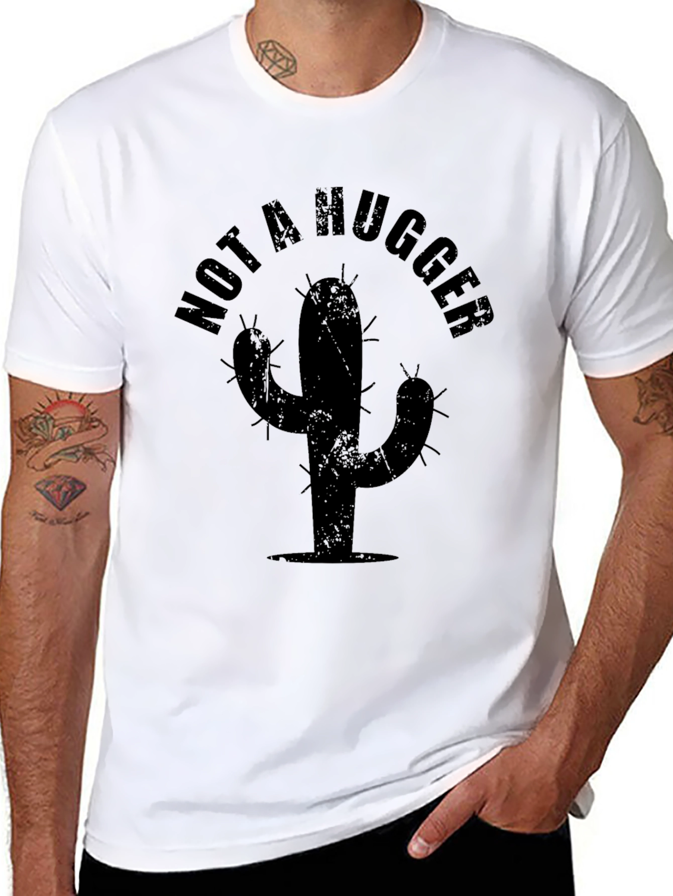Not A Hugger T-Shirt - Cactus Graphic Tee