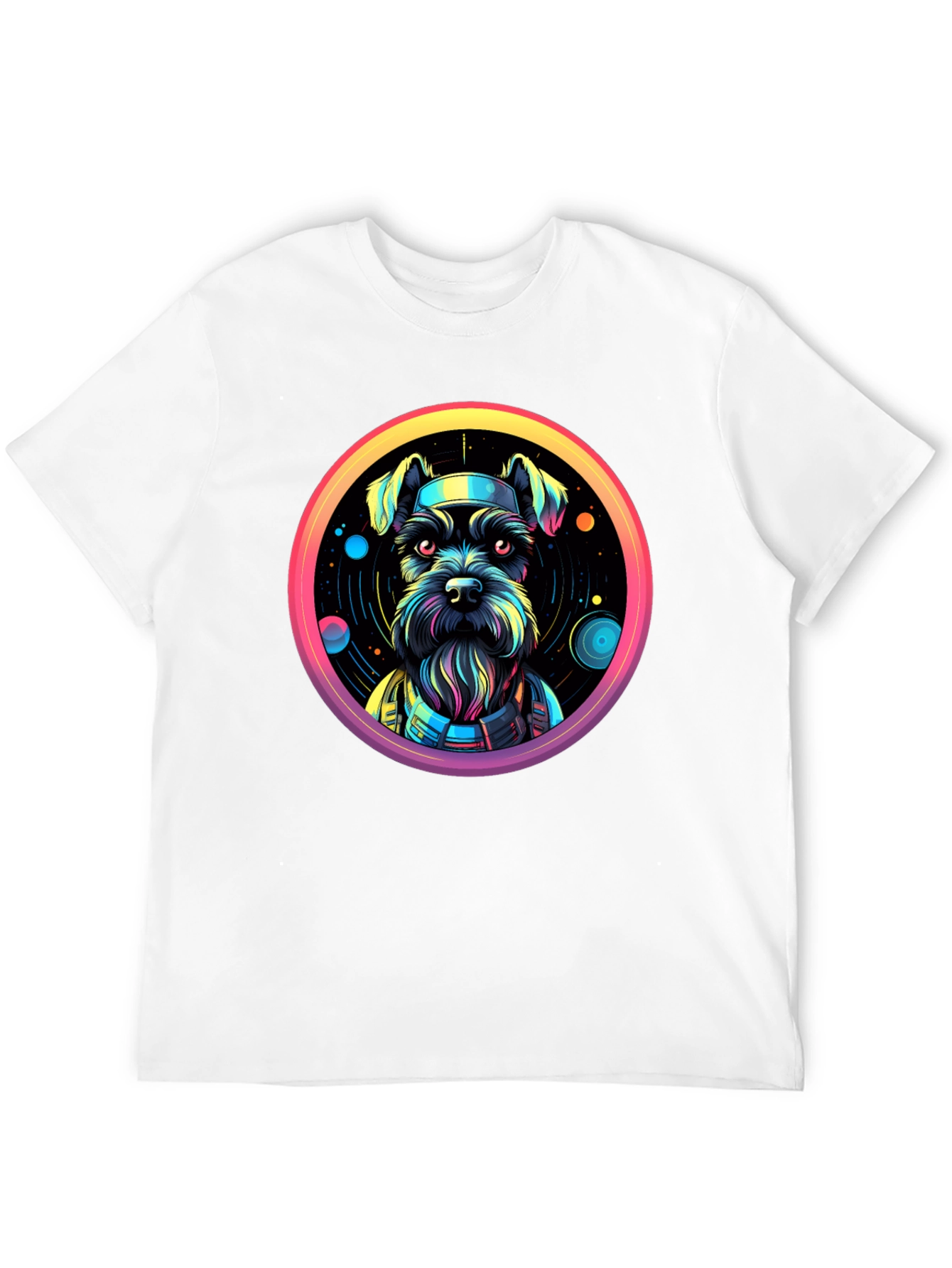 Dog in Space Black T-Shirt