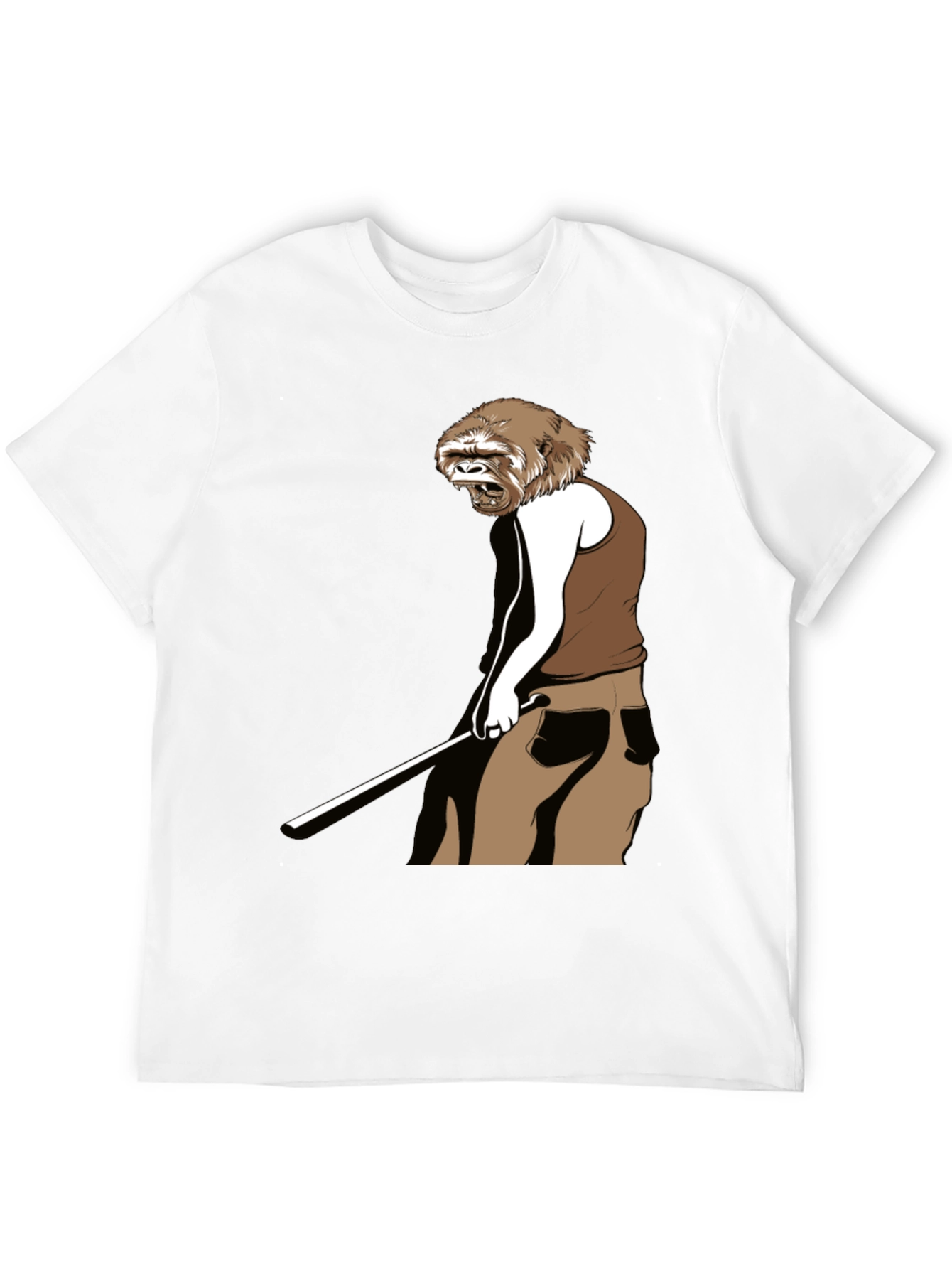 Novelty Gorilla Golfing Graphic T-Shirt