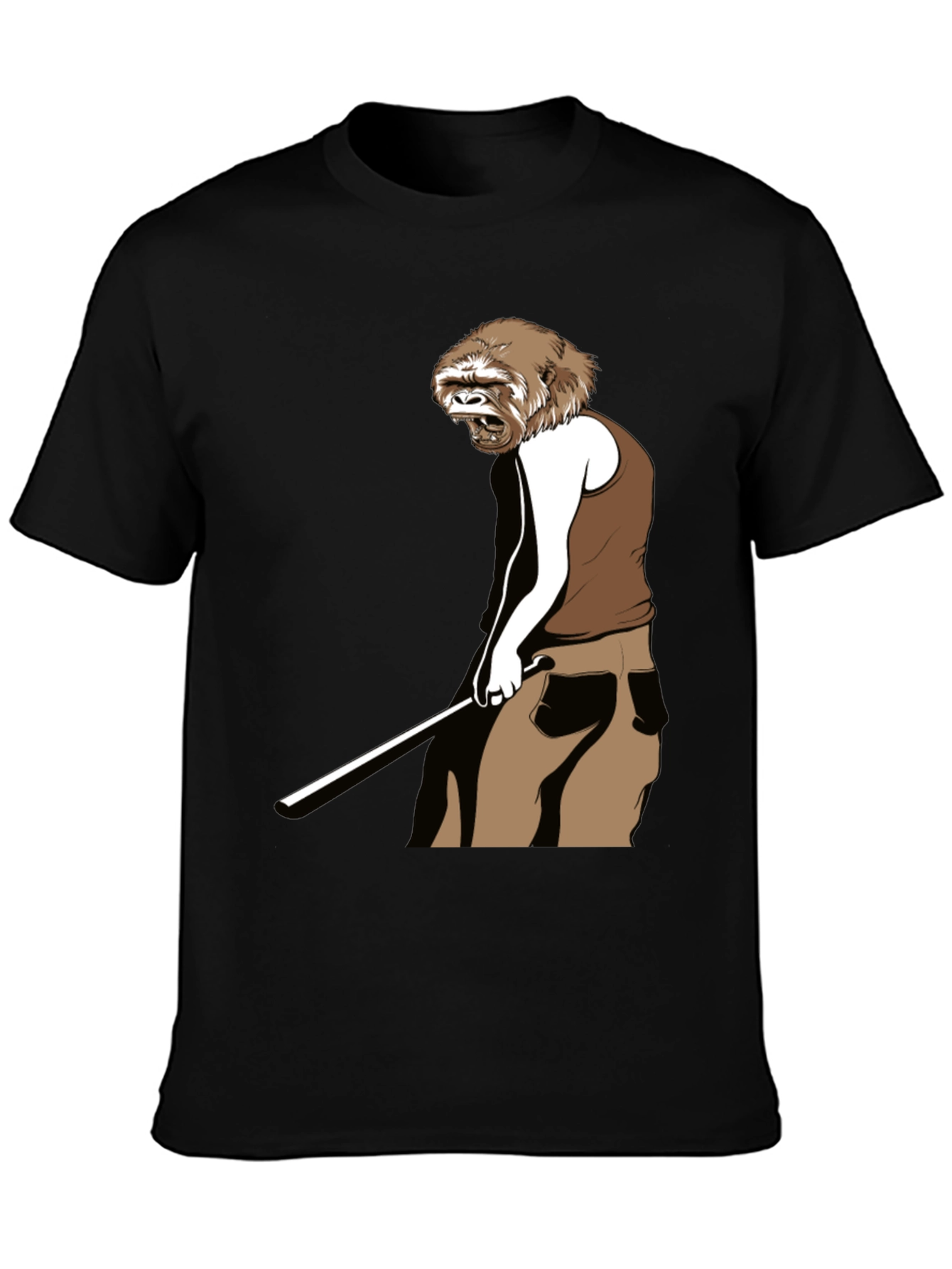 Novelty Gorilla Golfing Graphic T-Shirt