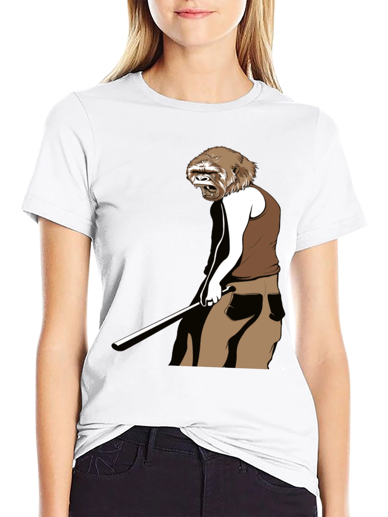 Novelty Gorilla Golfing Graphic T-Shirt