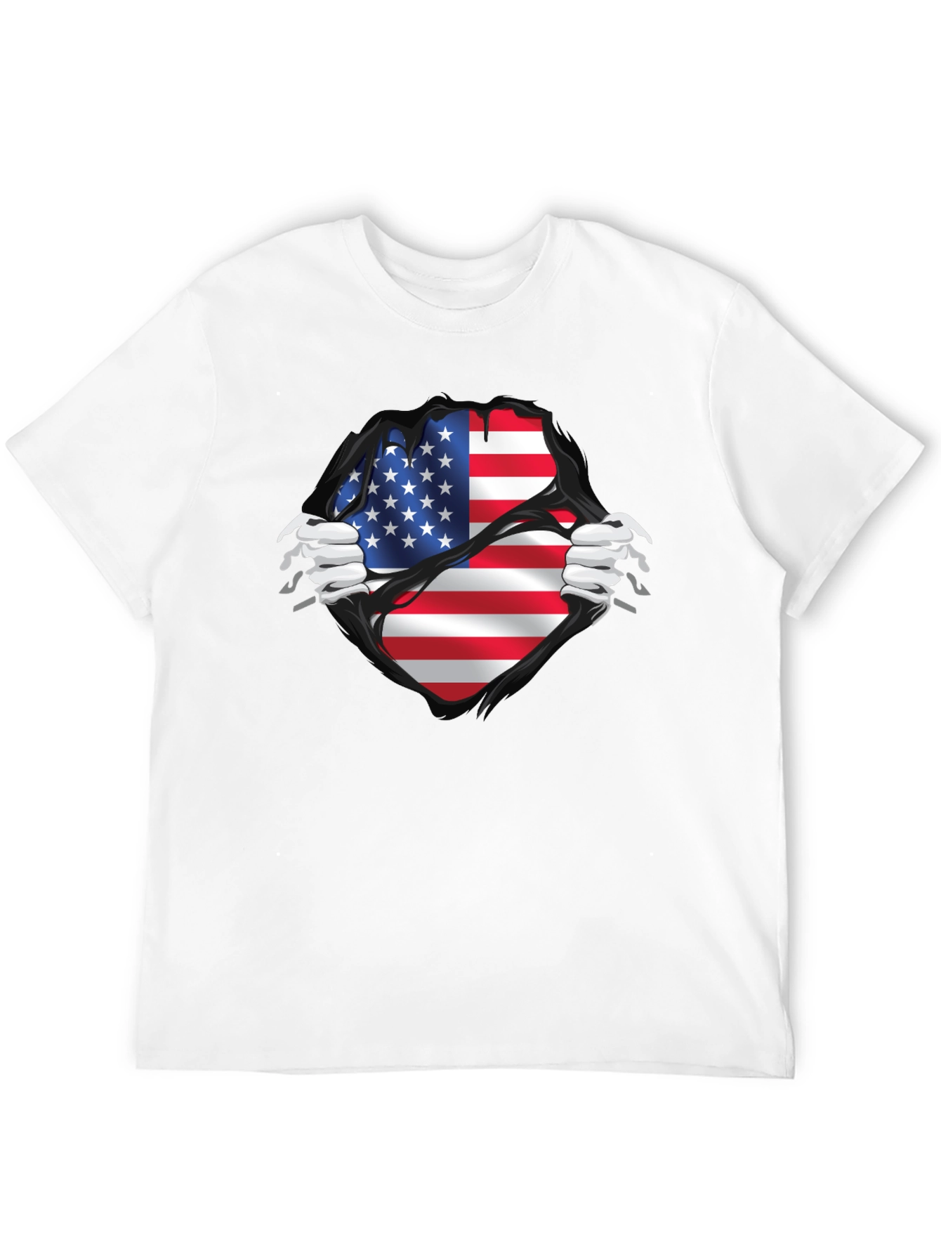 USA Flag Claw T-Shirt - Patriotic Graphic Tee