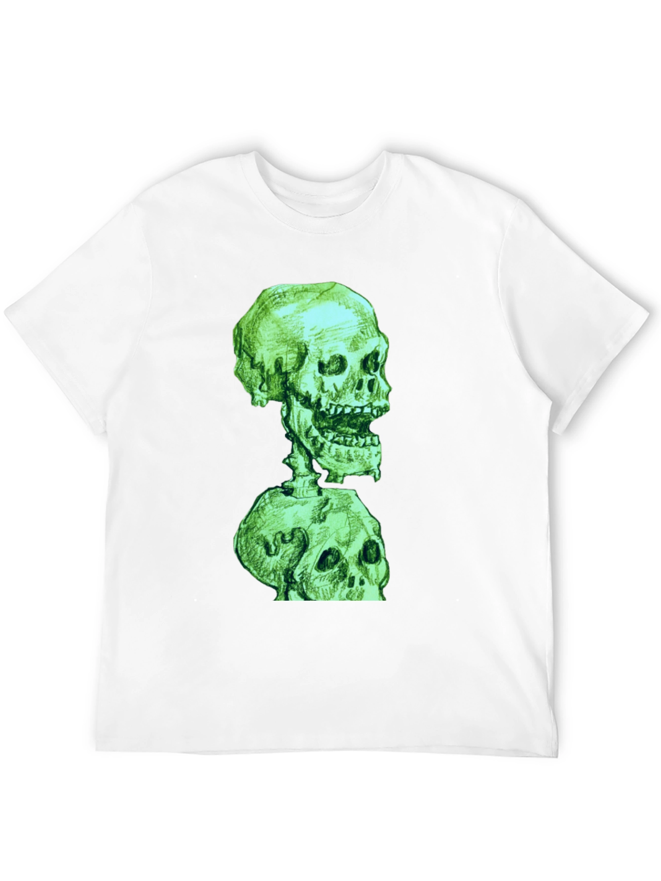 Green Skull Graphic T-Shirt