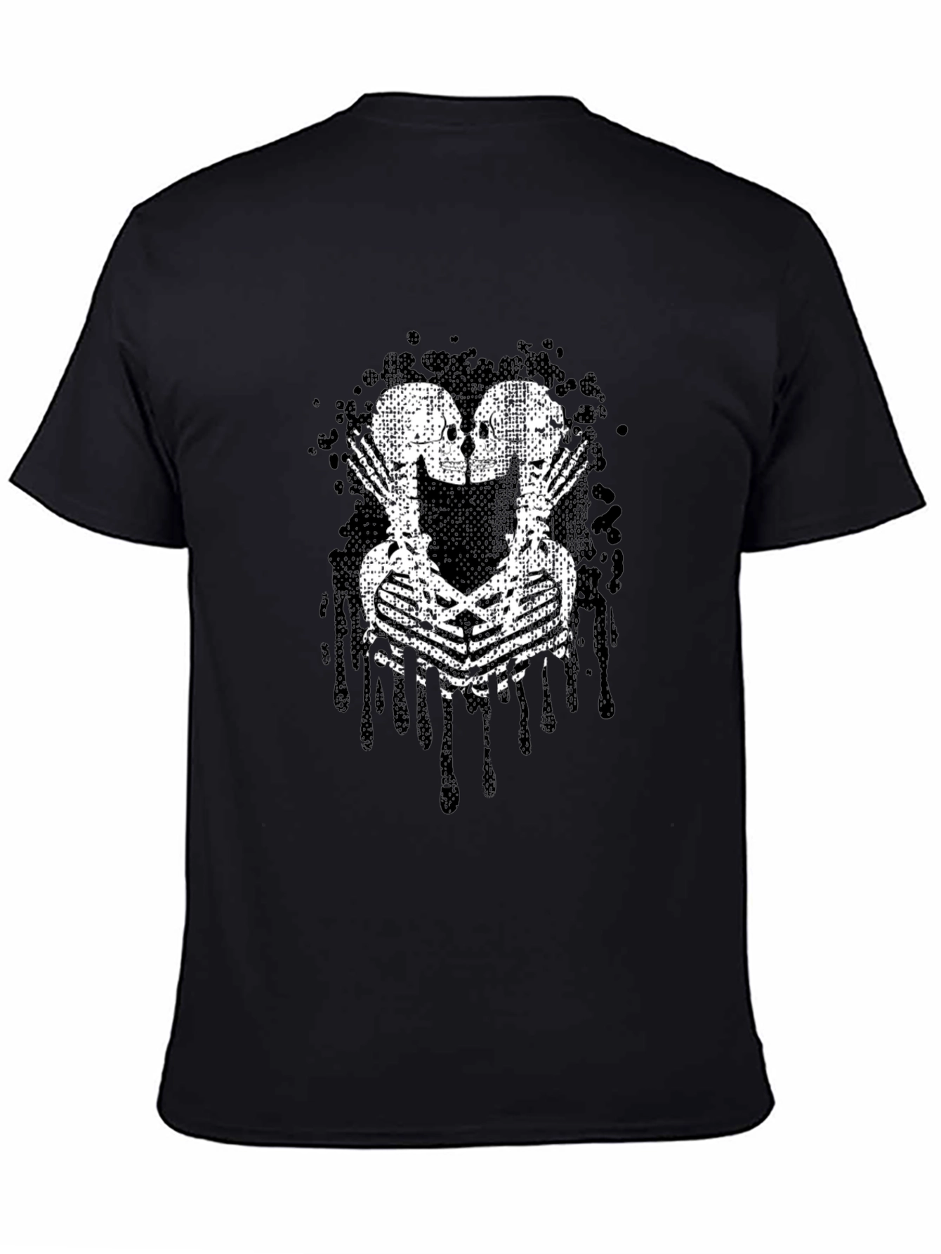 Skeleton Kiss Graphic Black T-Shirt