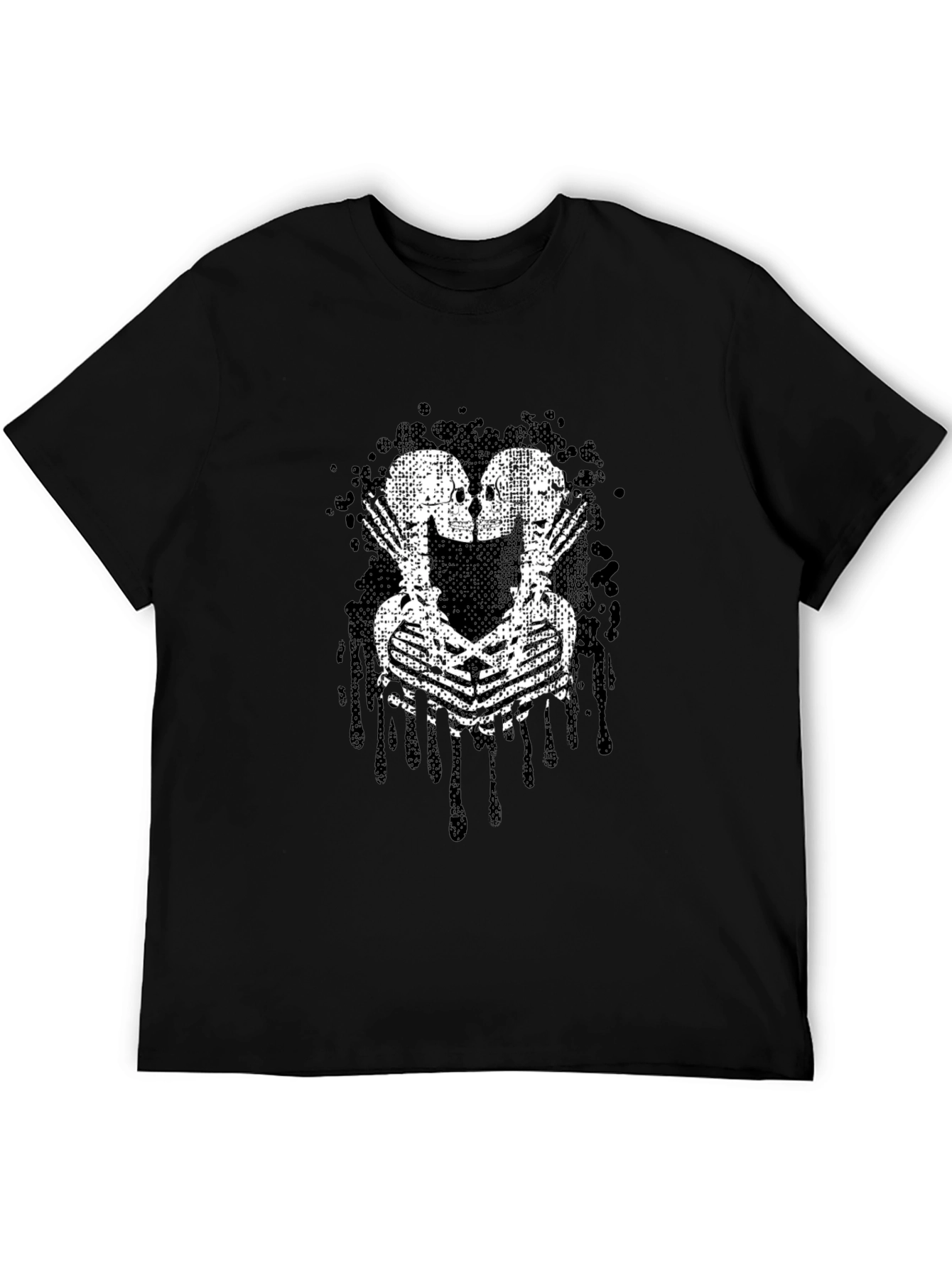 Skeleton Kiss Graphic Black T-Shirt
