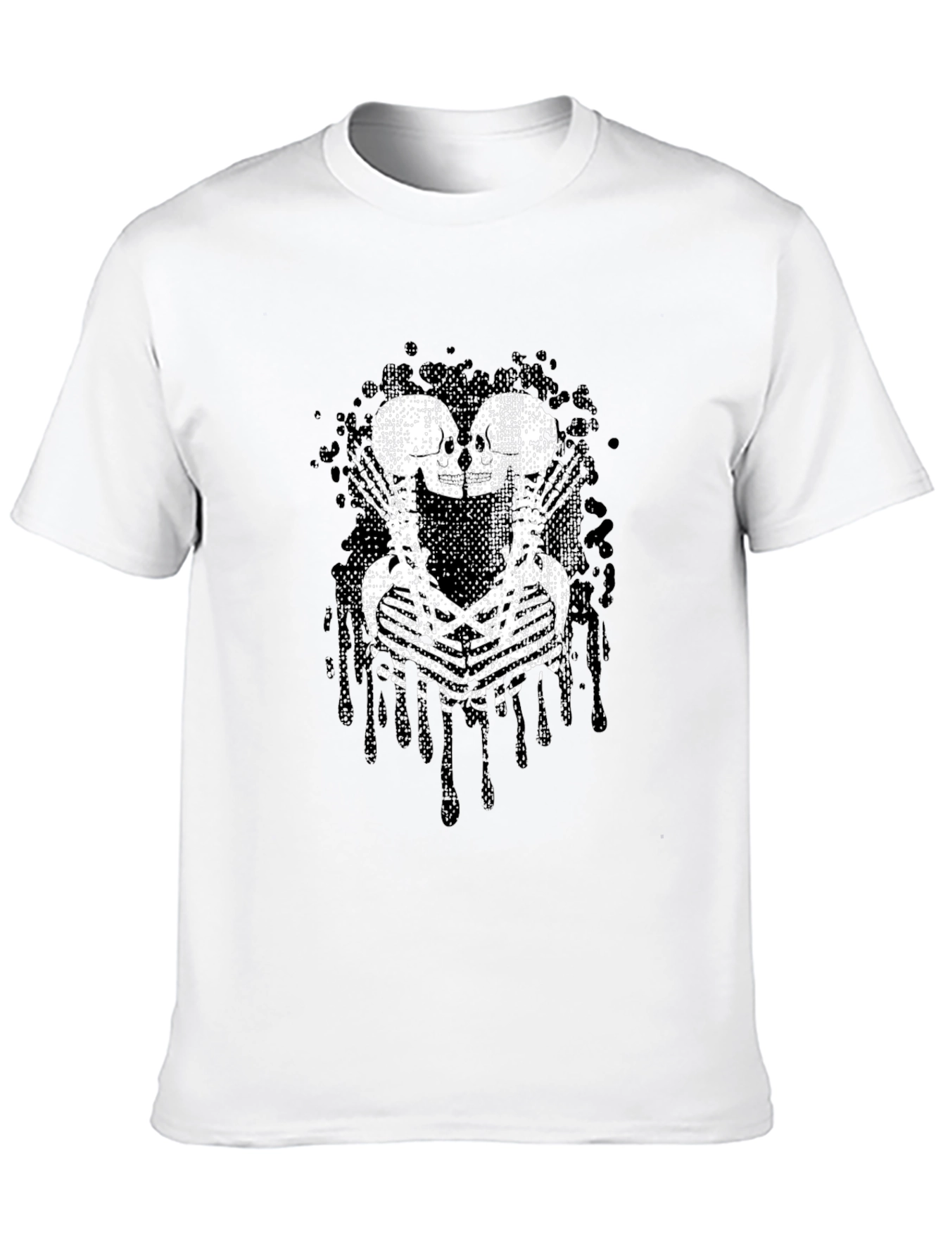 Skeleton Kiss Graphic Black T-Shirt