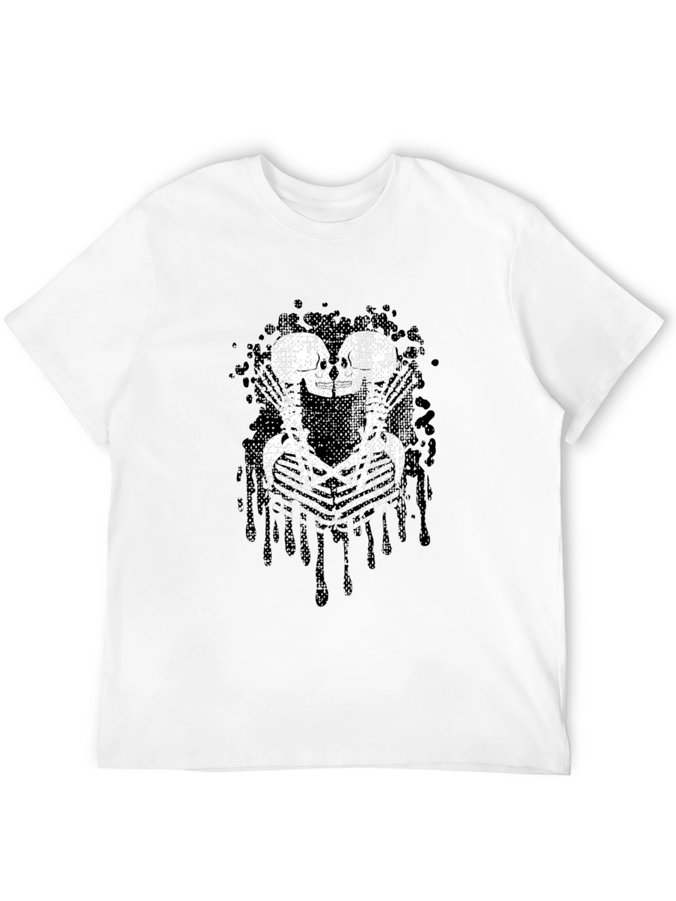 Skeleton Kiss Graphic Black T-Shirt