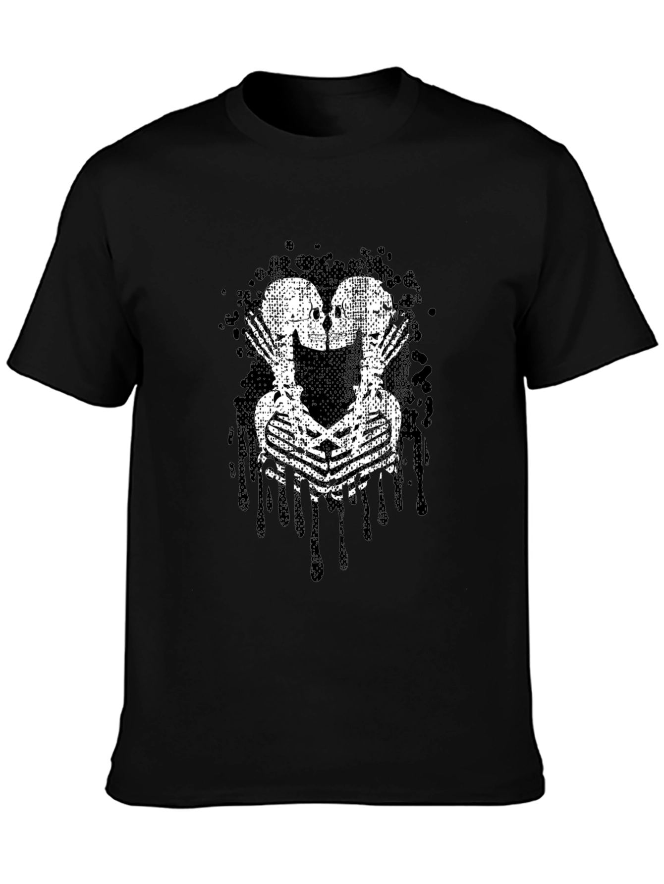 Skeleton Kiss Graphic Black T-Shirt