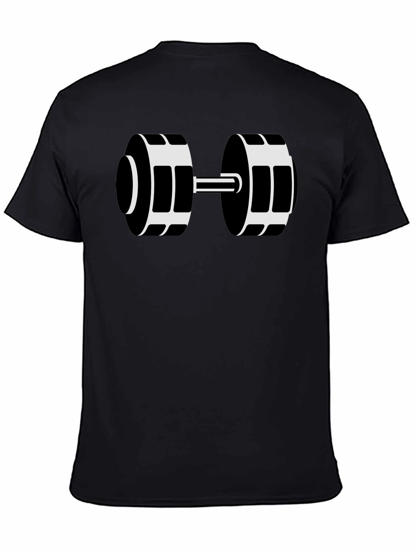 Black Dumbbell Graphic T-Shirt - Workout Ready!