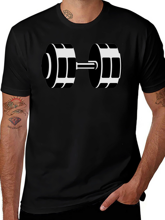 Black Dumbbell Graphic T-Shirt - Workout Ready!
