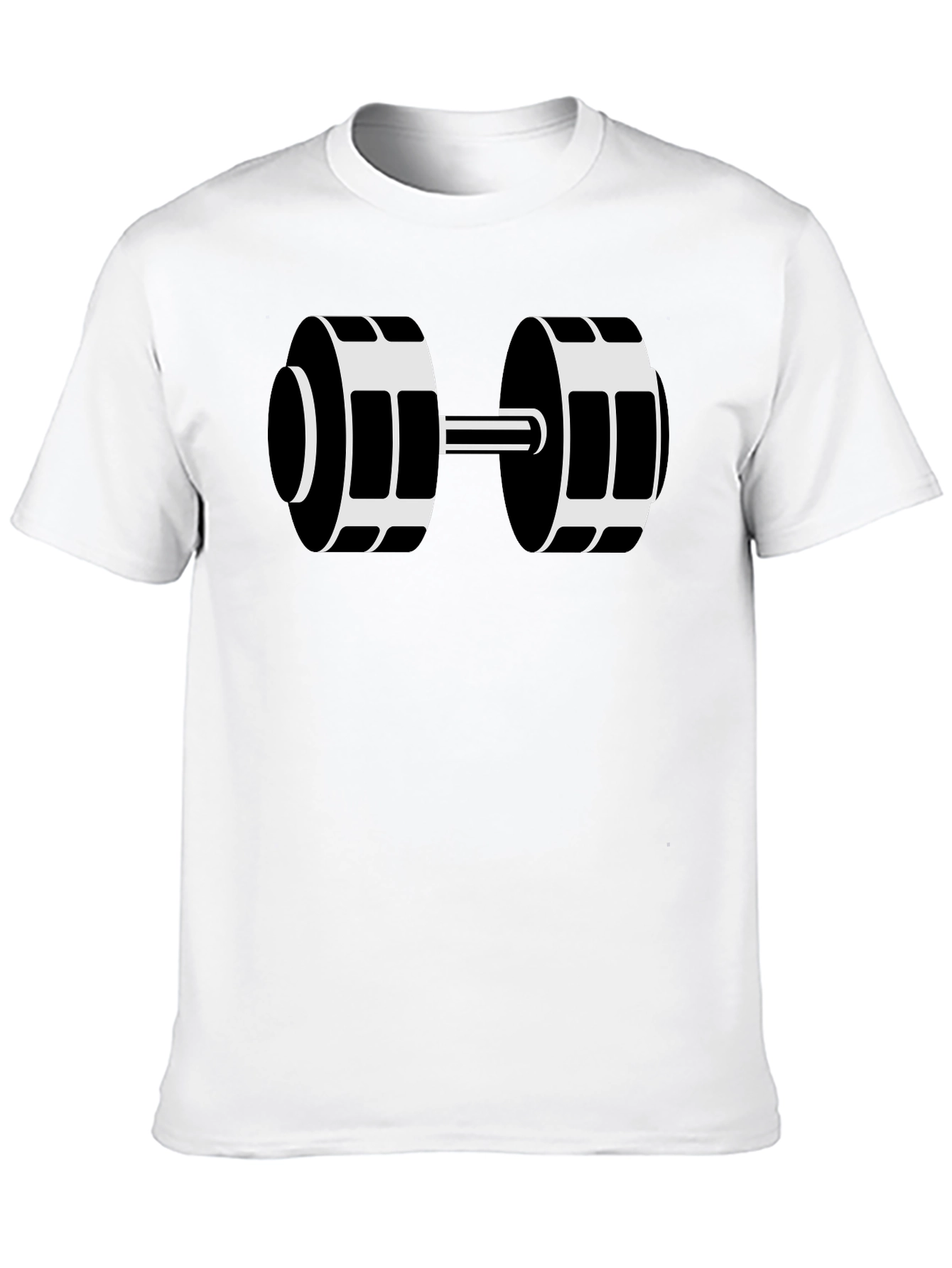 Black Dumbbell Graphic T-Shirt - Workout Ready!