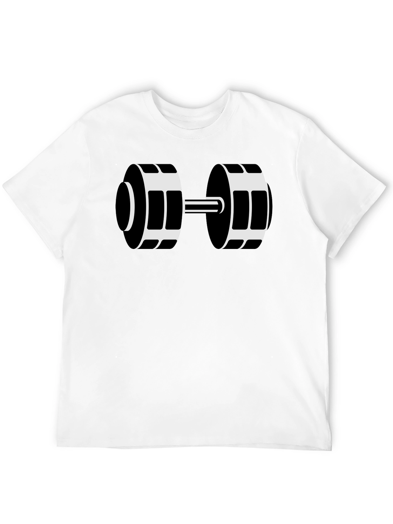 Black Dumbbell Graphic T-Shirt - Workout Ready!