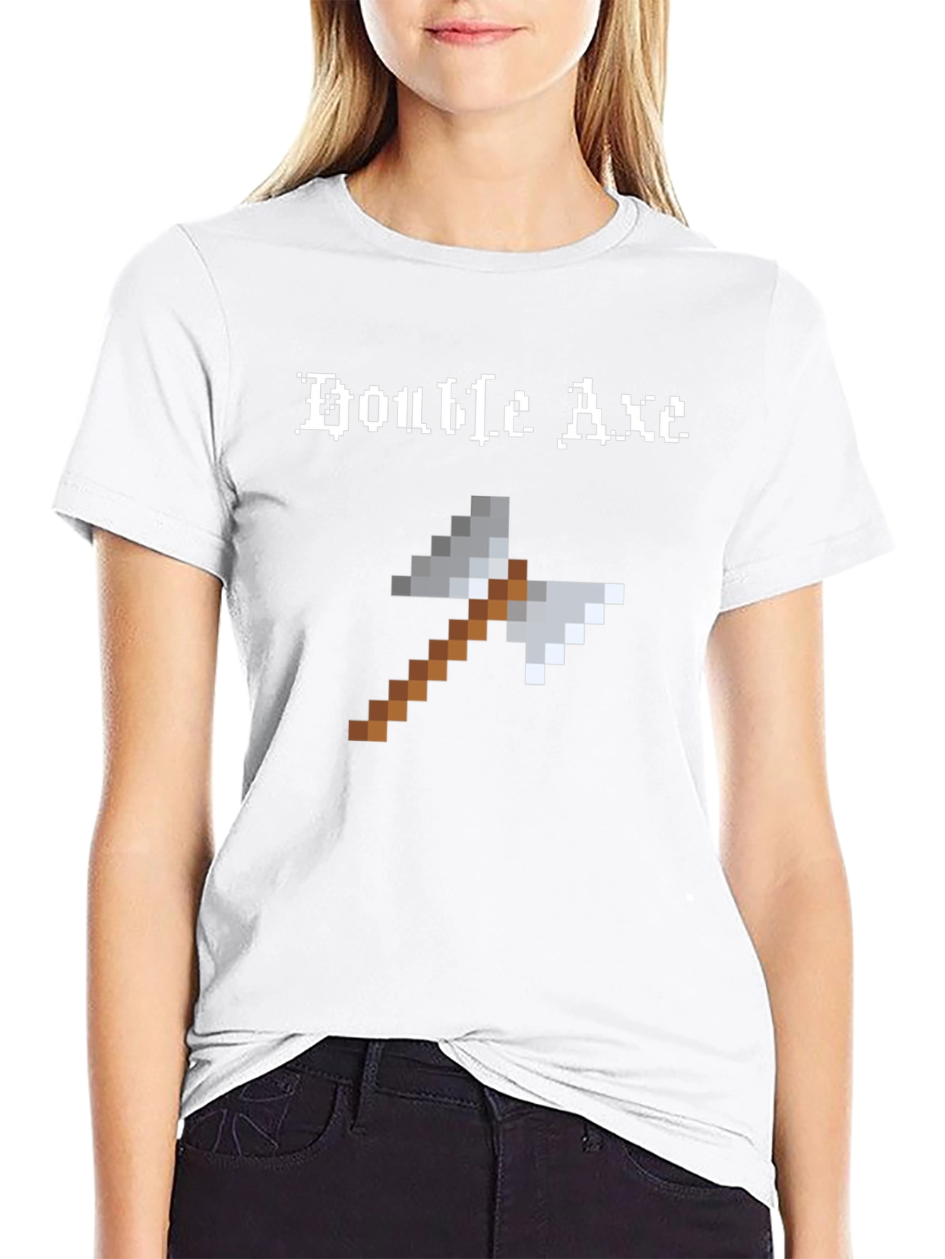 Pixel Double Axe Black T-Shirt - Gaming Retro Tee