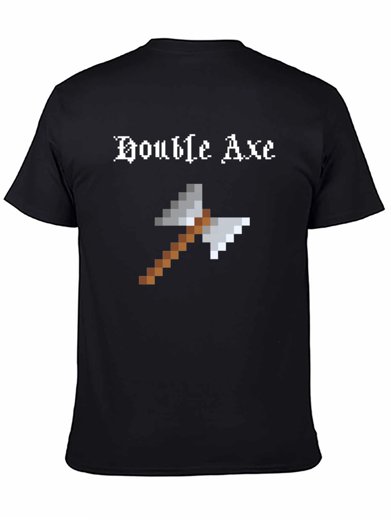 Pixel Double Axe Black T-Shirt - Gaming Retro Tee