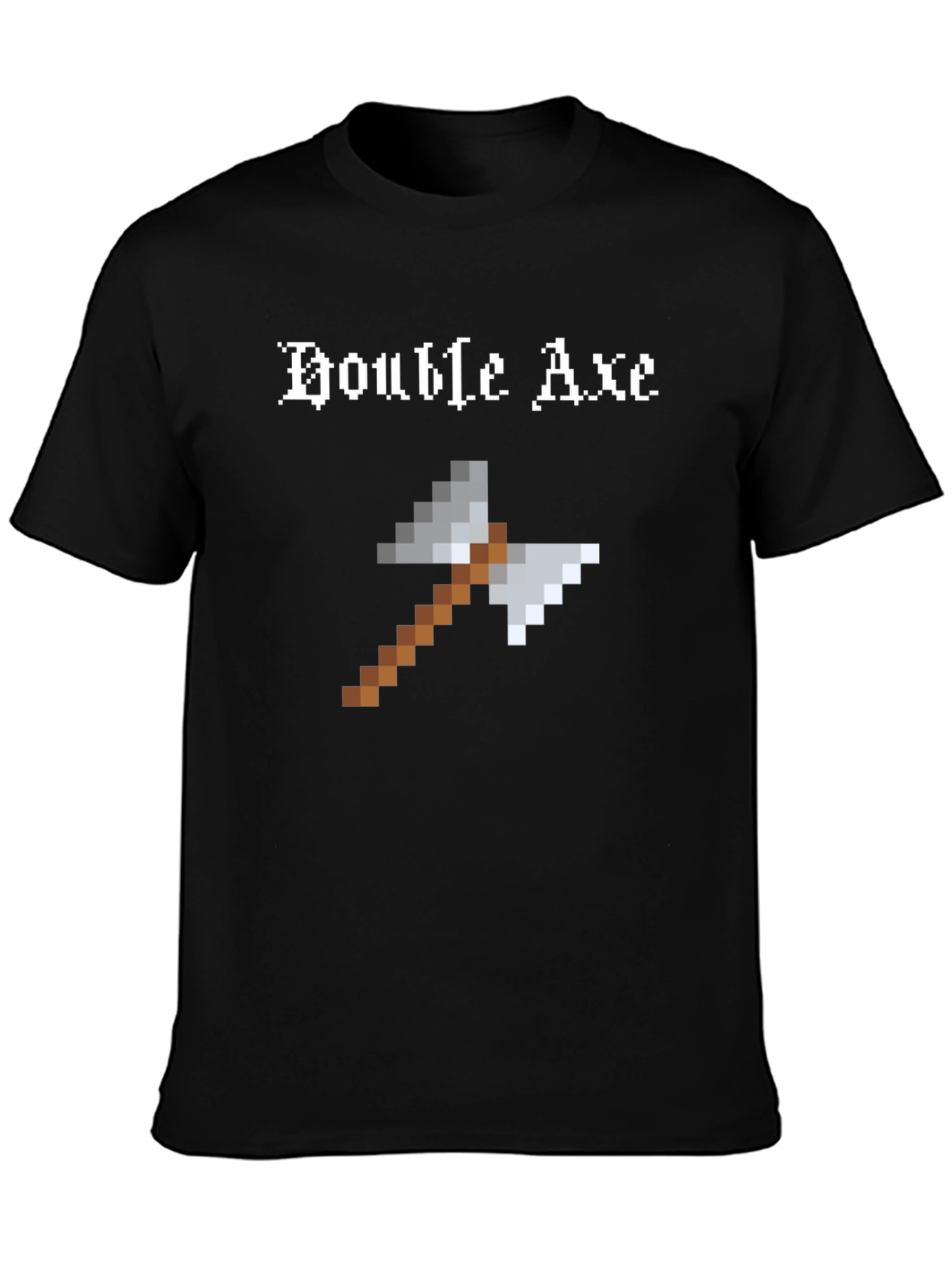 Pixel Double Axe Black T-Shirt - Gaming Retro Tee