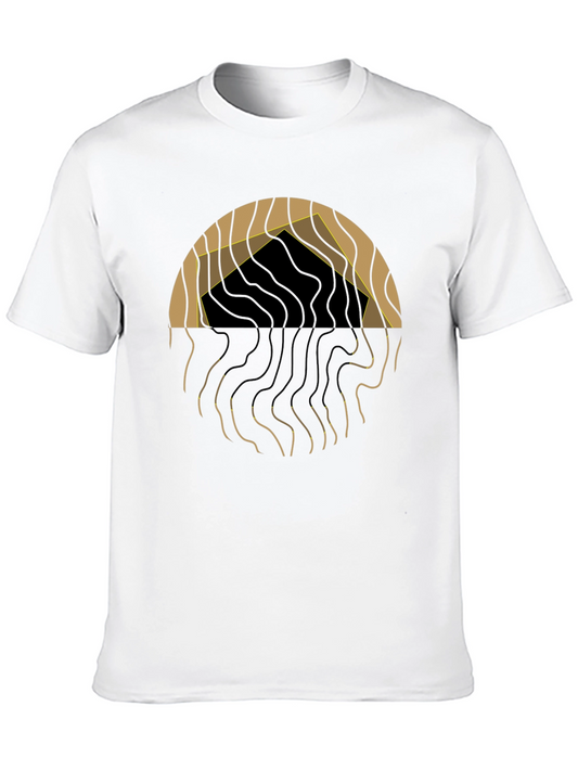 Abstract Graphic Print Crew Neck T-Shirt