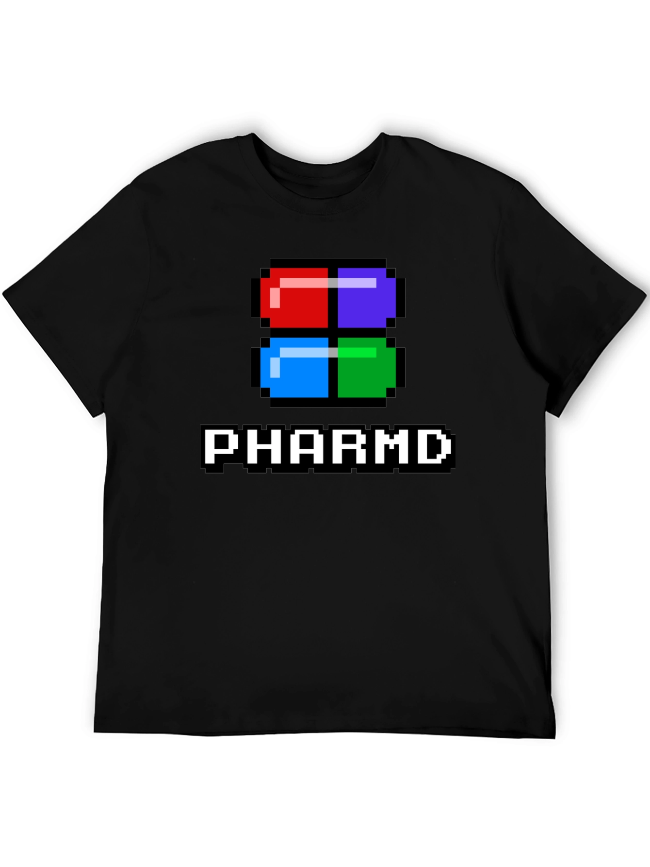 PharmD Pixel Pill Black T-Shirt